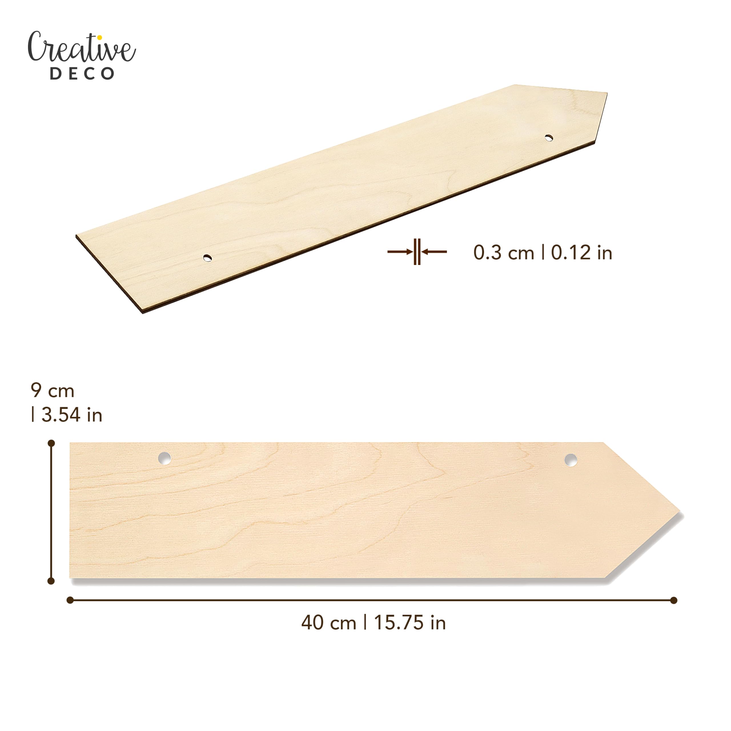 Creative Deco Flèches bois grandes 40x9 cm lot 5 à peindre