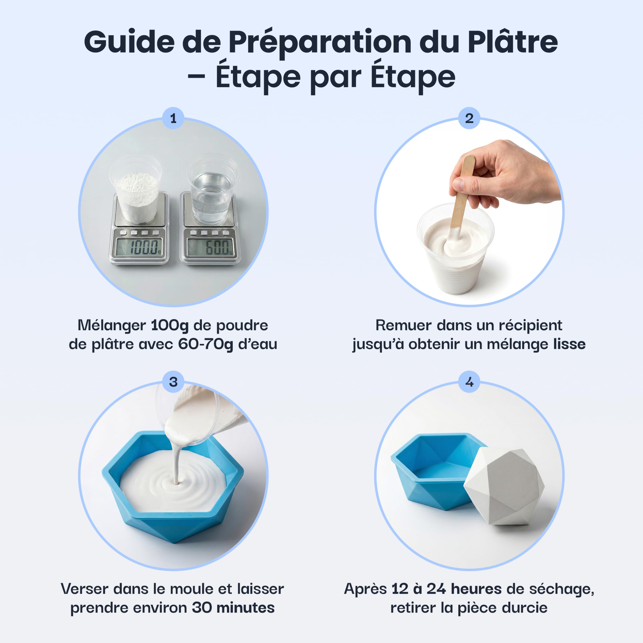 Creative Deco Modelling plâtre ivoire 5 kg moulage céramique