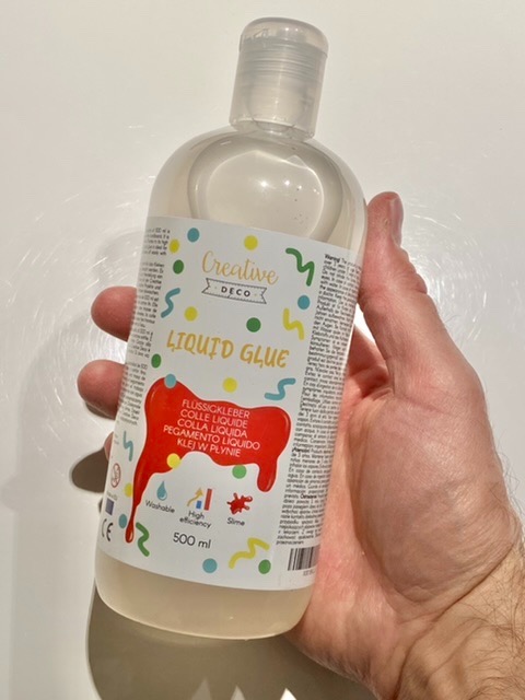 Creative Deco Colle Liquide Slime Transparente 250 ml Verre Tissu