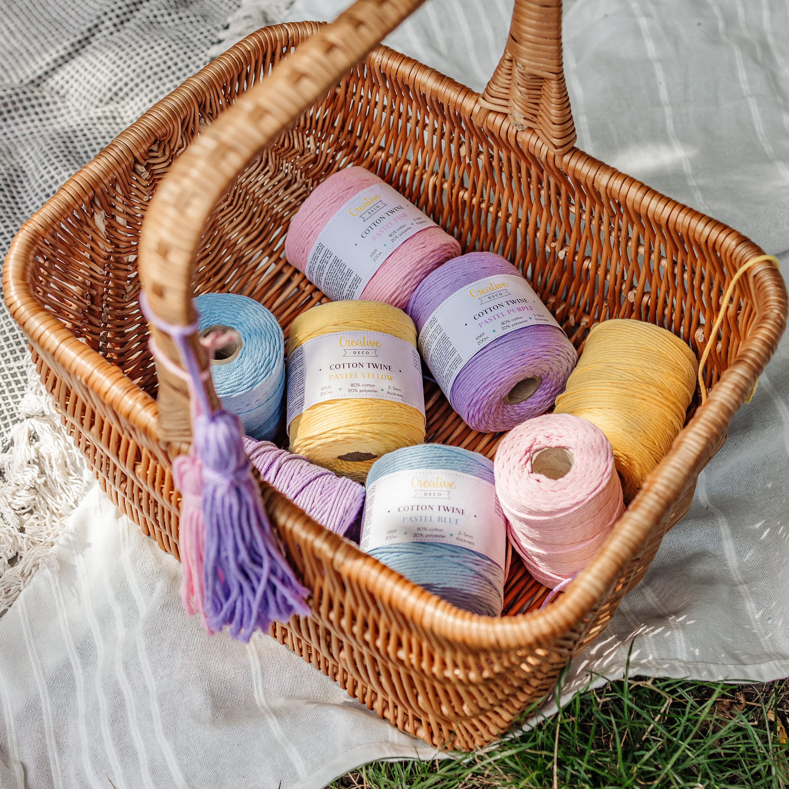 Creative Deco Strings corde macramé 3mm x 200m jaune pastel