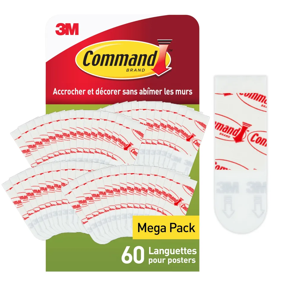 Command languettes posters blanches lot 60 bandes petites