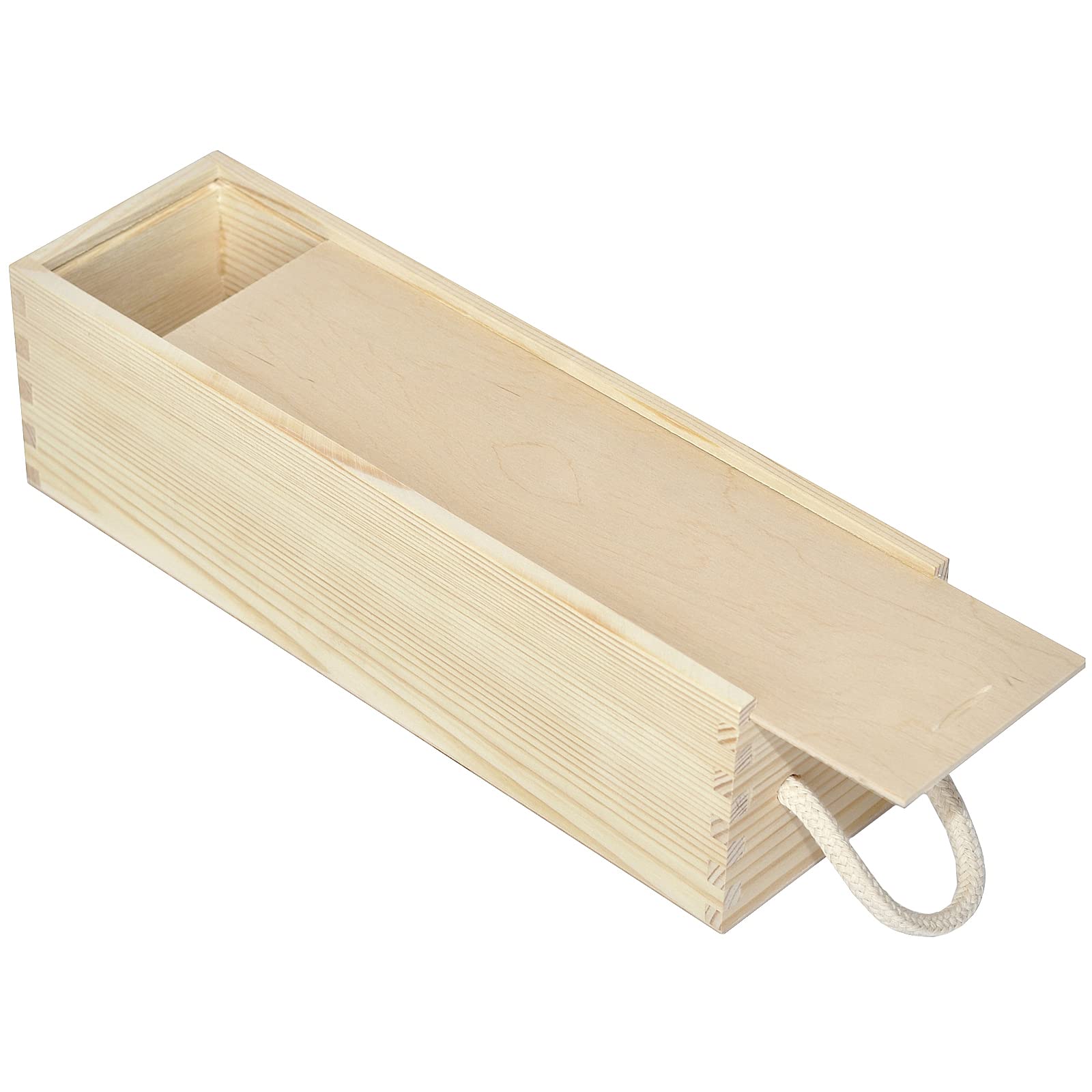 Creative Deco Caisse Vin Bois 1 Bouteille Beige 36x11 cm