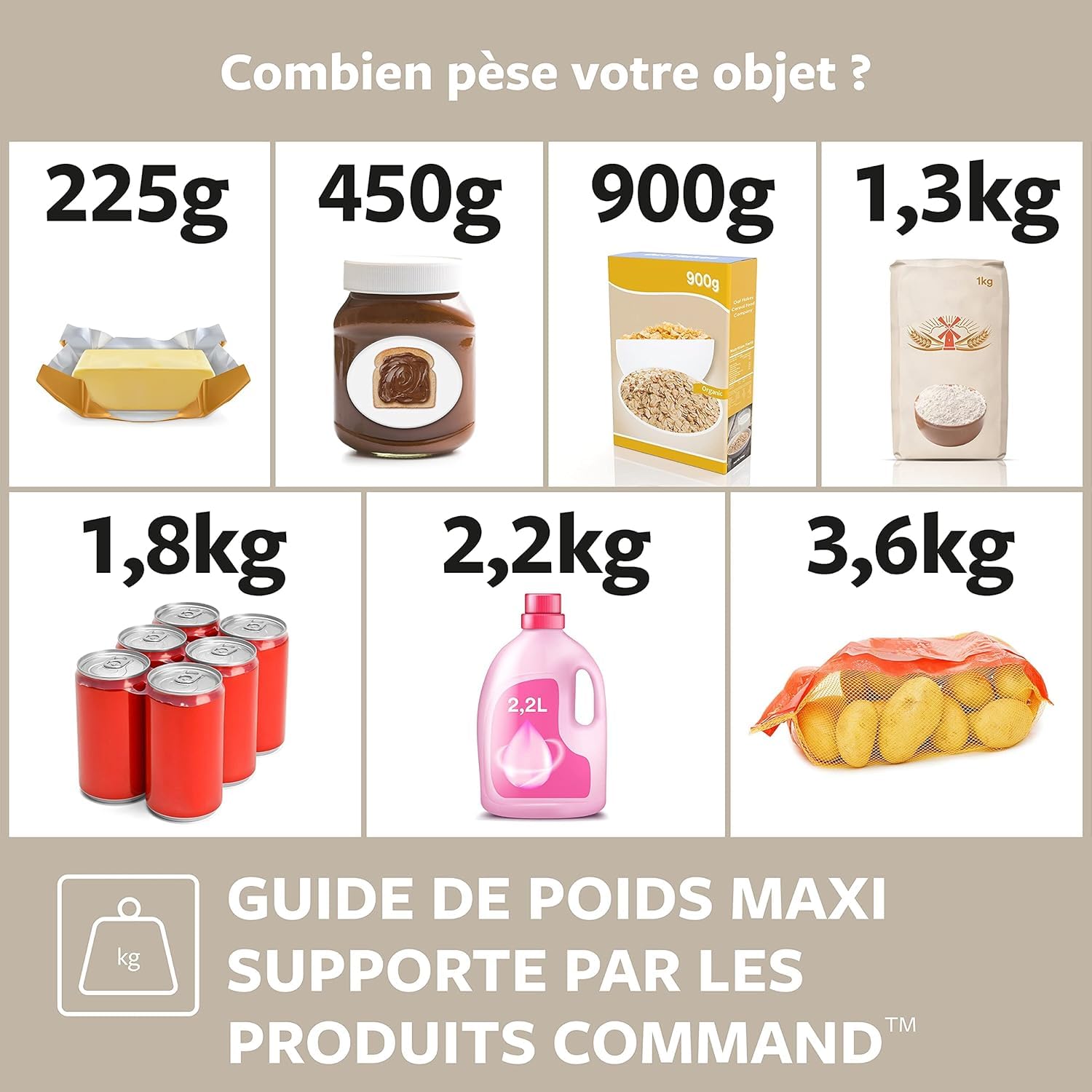 Command Crochet Nickel Brossé Moyen 1,3 kg + 2 languettes