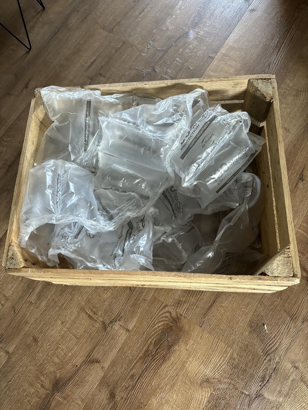 Creative Deco Caisse Bois Vintage Foncé 50x40x30 cm vin