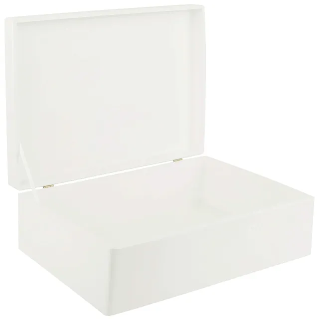 Creative Deco Wood products boîte bois blanc 40x30x14 cm à décorer