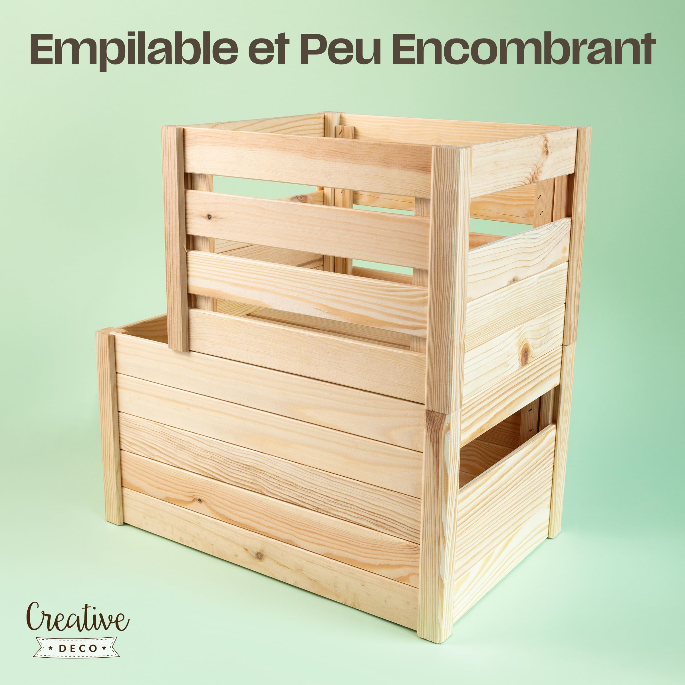 Creative Deco Caisse pliante bois ajourée 46x29,5x23,5 cm