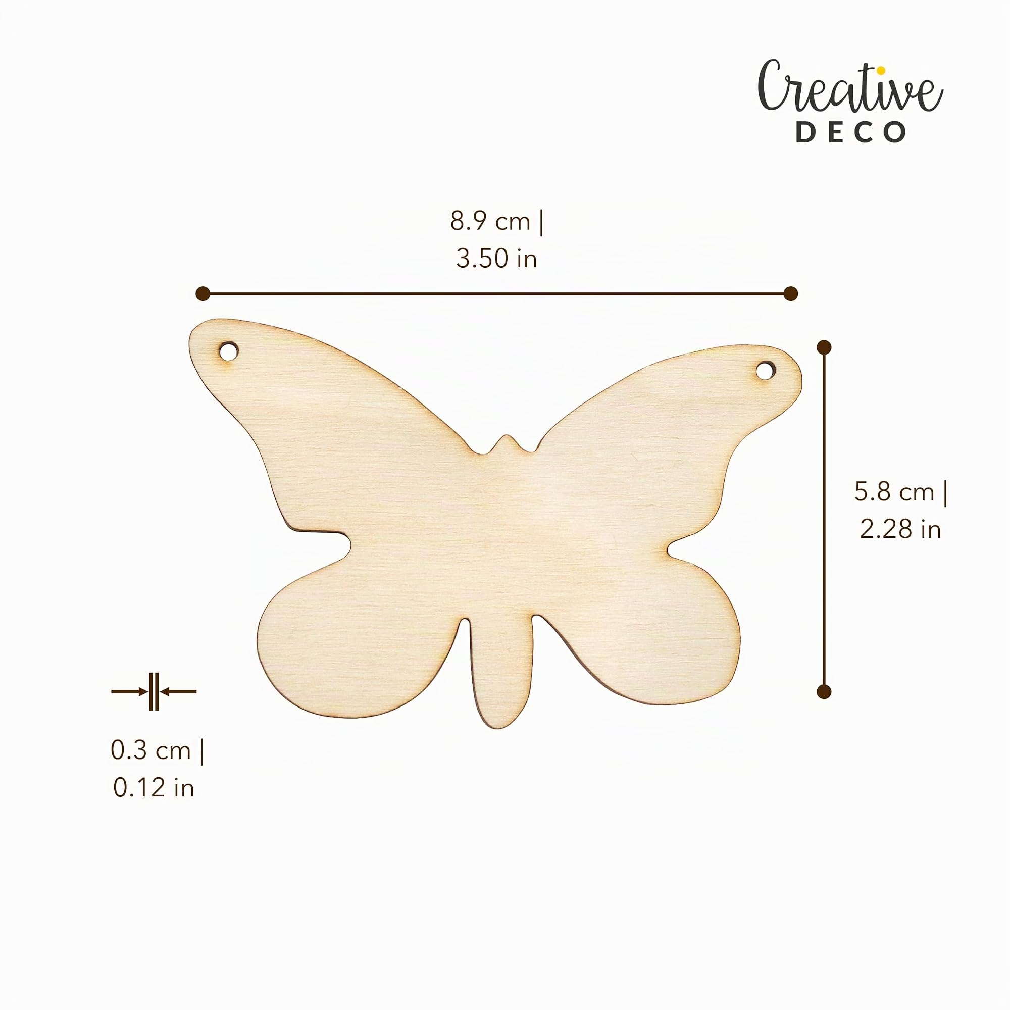 Creative Deco Papillon bois 8,9x5,8 cm lot 10 à peindre