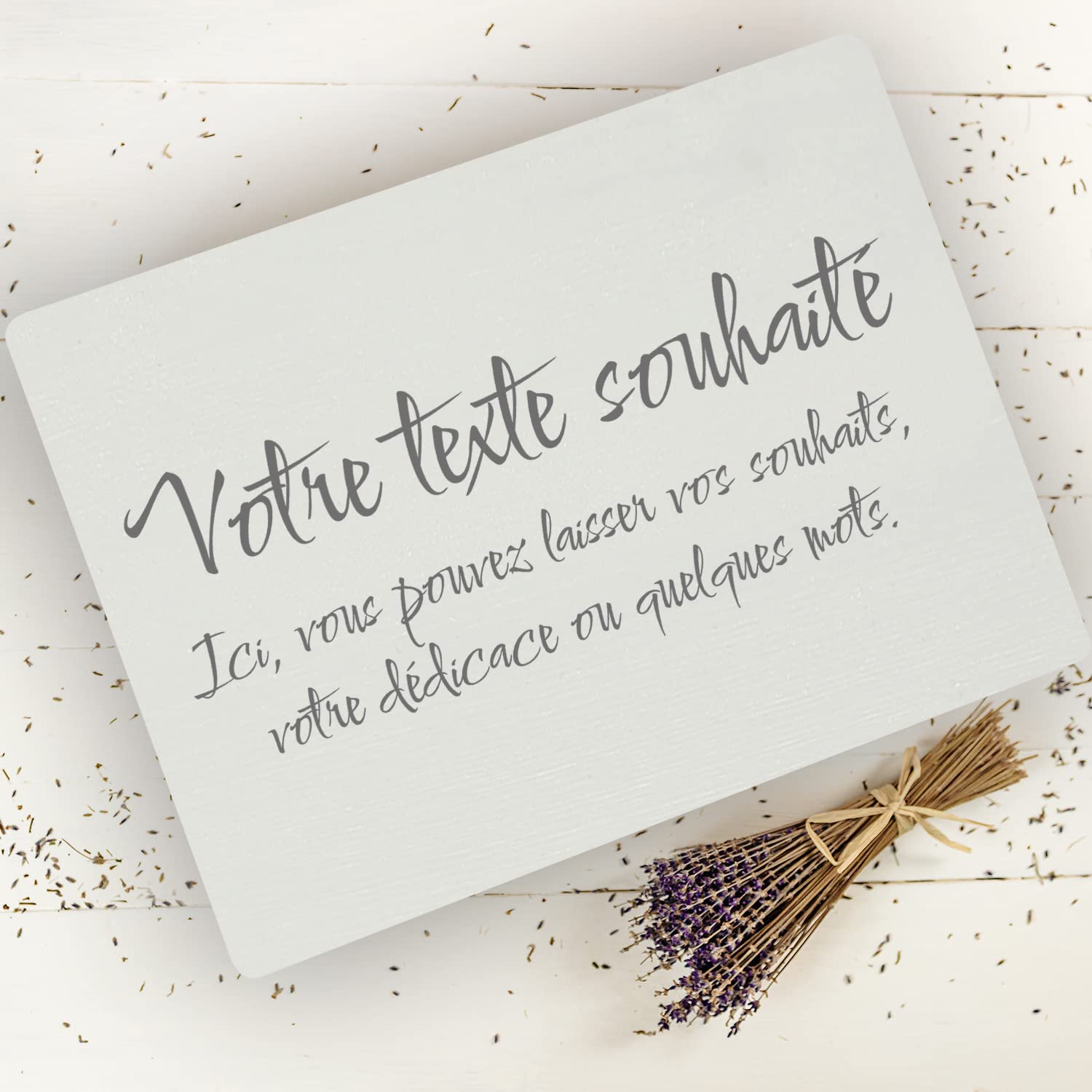 Creative Deco Boîte Bois 40x30x14 Texte Personnalisé Blanc