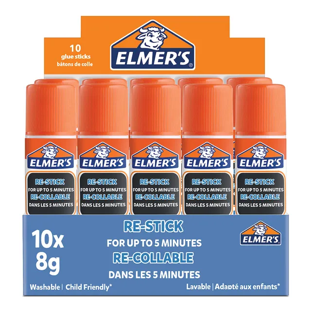 Elmer's Glue Sticks bâton colle 8 g x10 repositionnable
