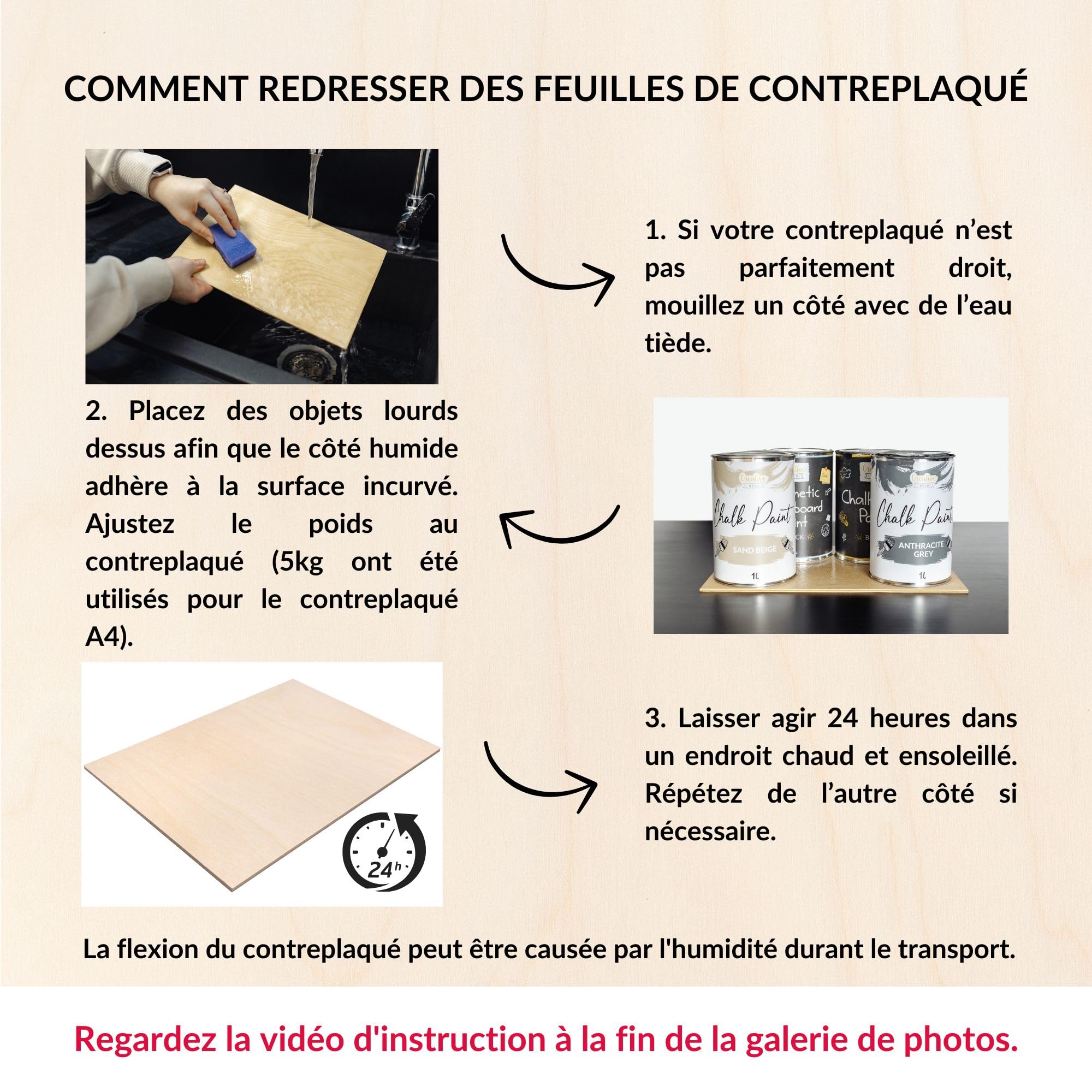 Creative Deco contreplaqué 3 mm 600x400 mm lot 10