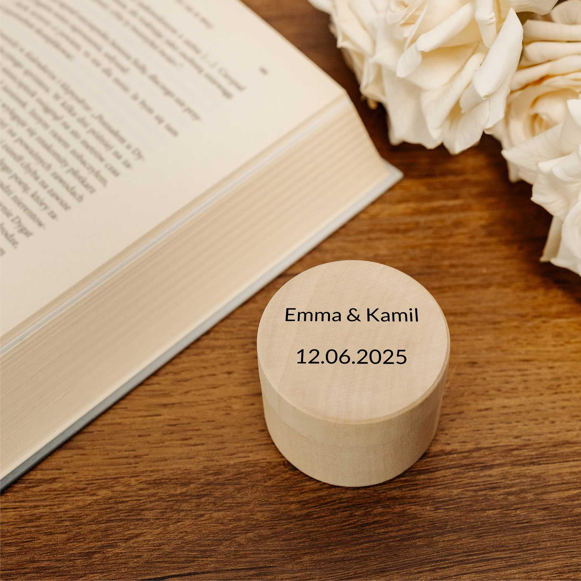 Creative Deco Boîte Bois Texte Personnalisé 5,5 cm
