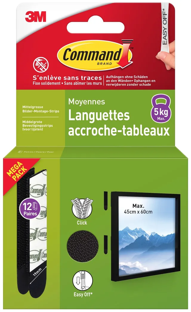 Command Languettes Tableaux Moyen Noir 12 Paires 5 kg