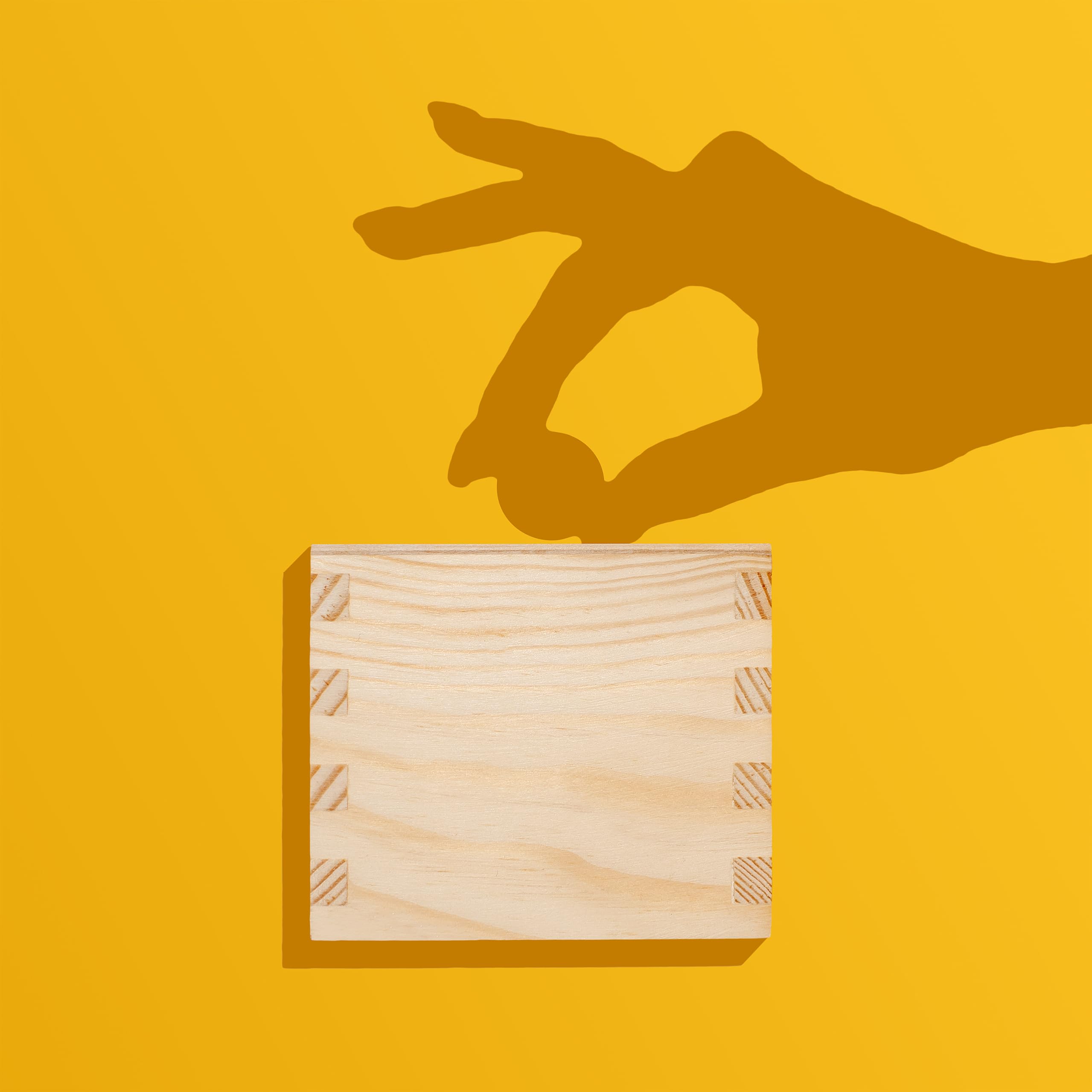 Creative Deco tirelire bois pin naturel 9,5x9,5 cm à décorer