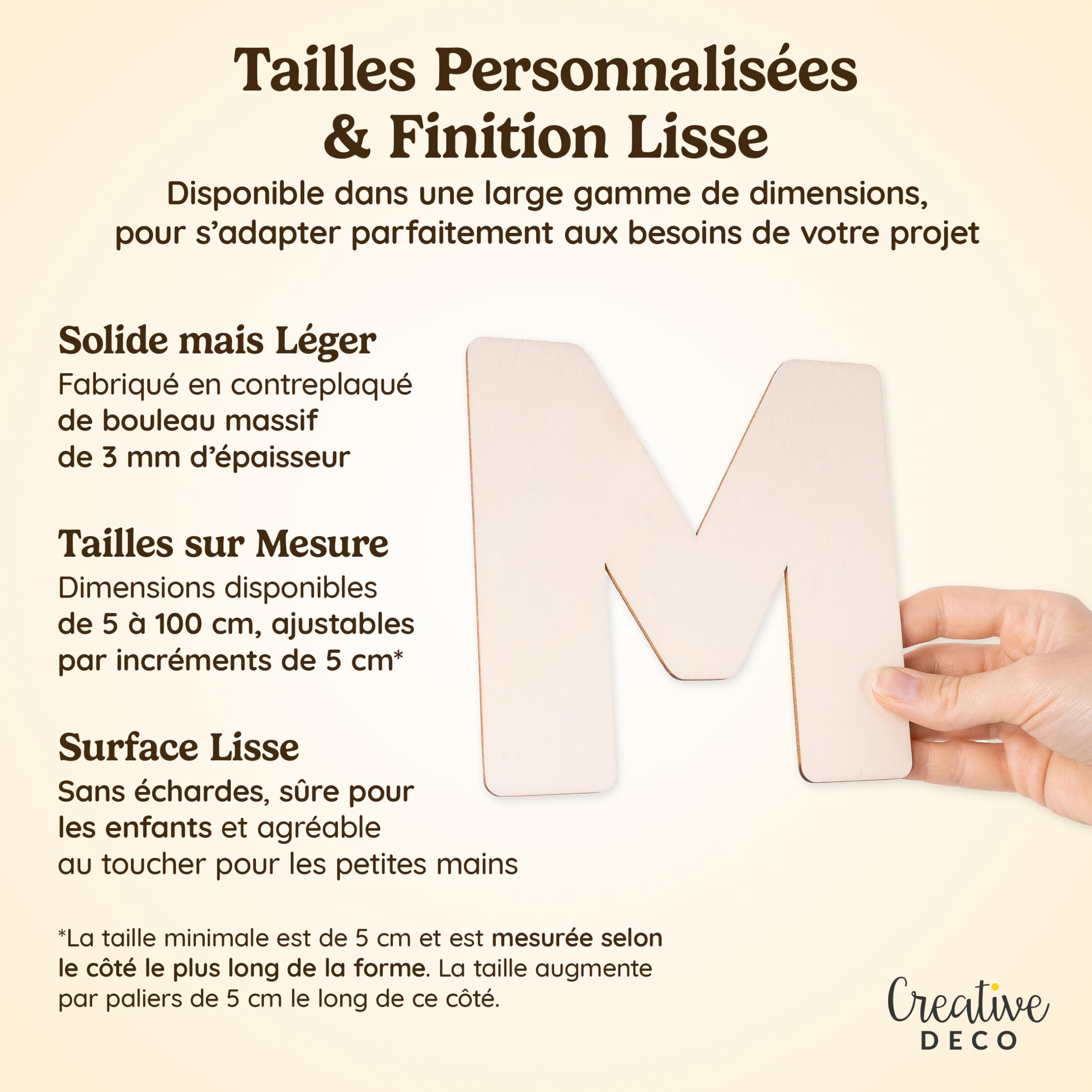 Creative Deco Lettre S lettre bois 3 mm contreplaqué à peindre