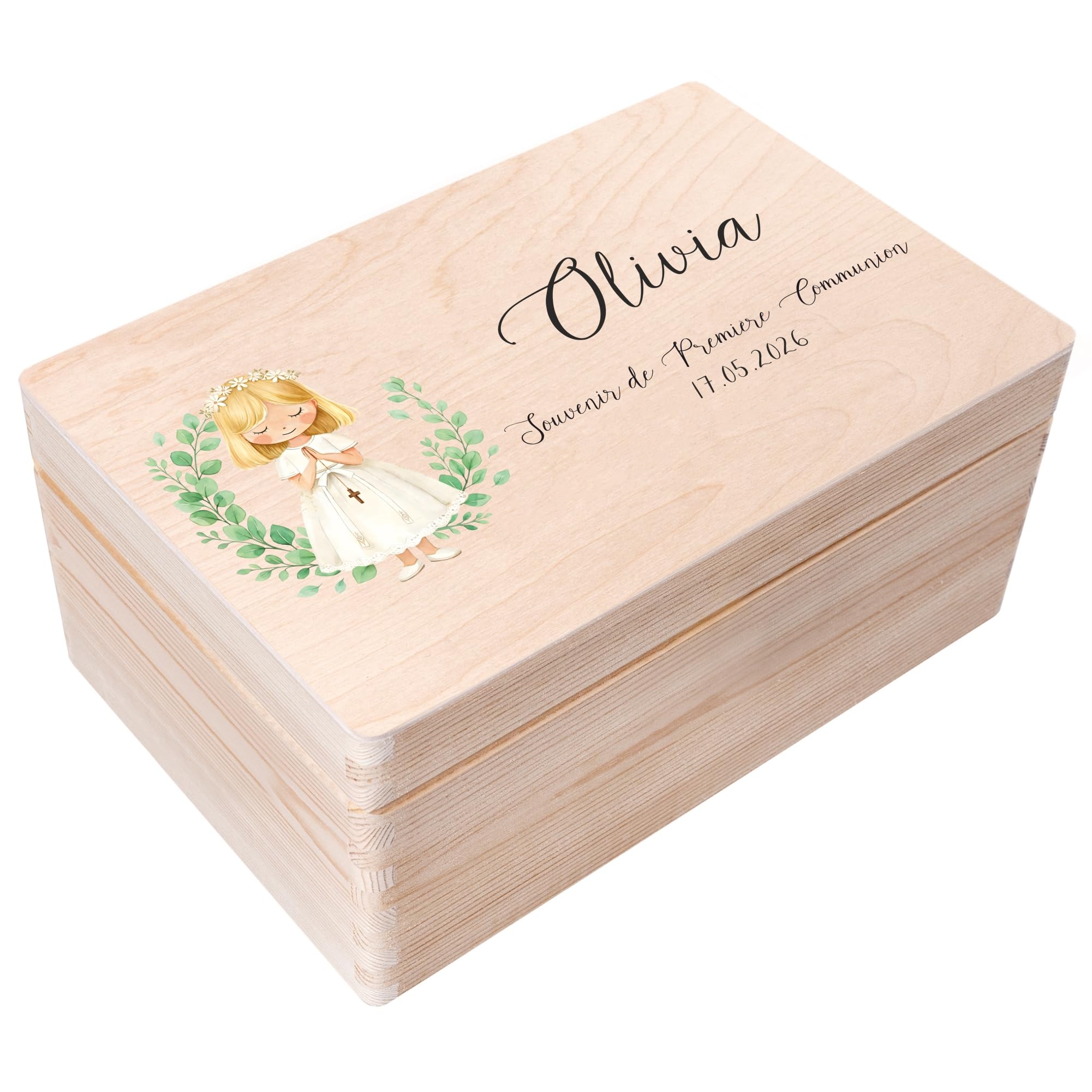 Creative Deco Boîte souvenirs communion Calice Colombe 30x20x14 cm