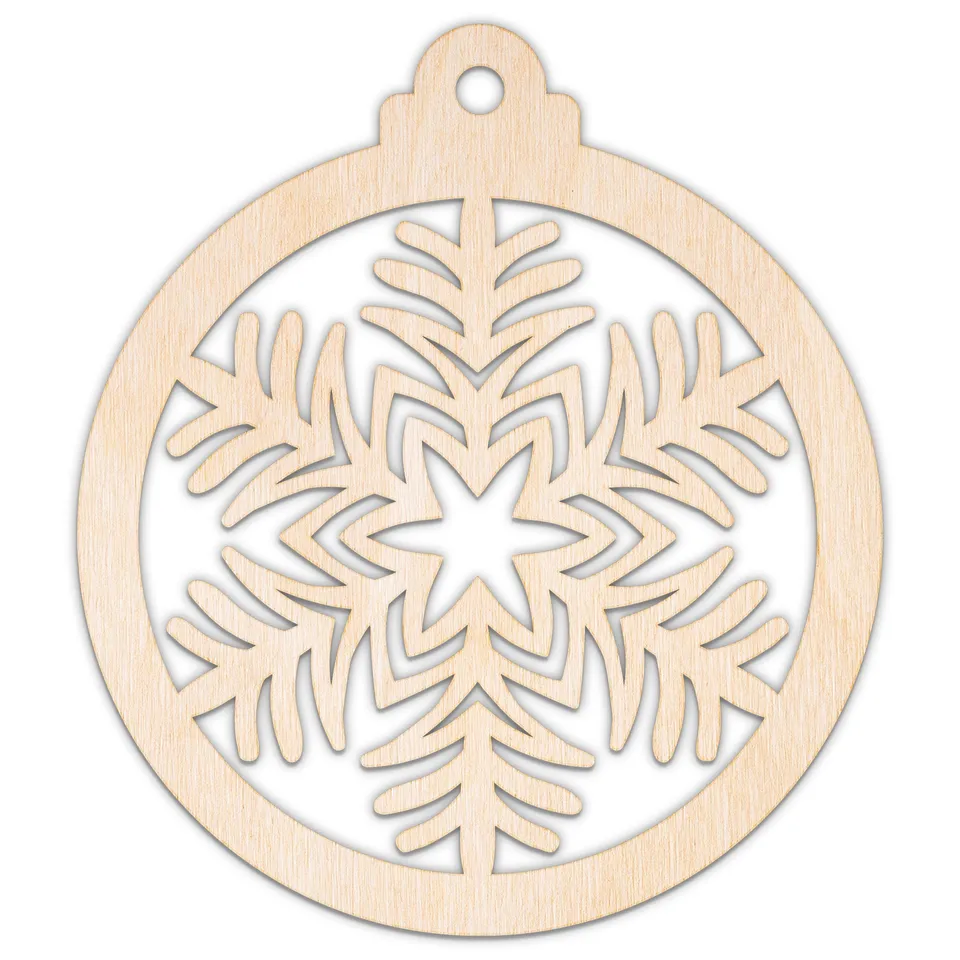 Creative Deco Flocon Neige 3 boule bois à peindre Noël