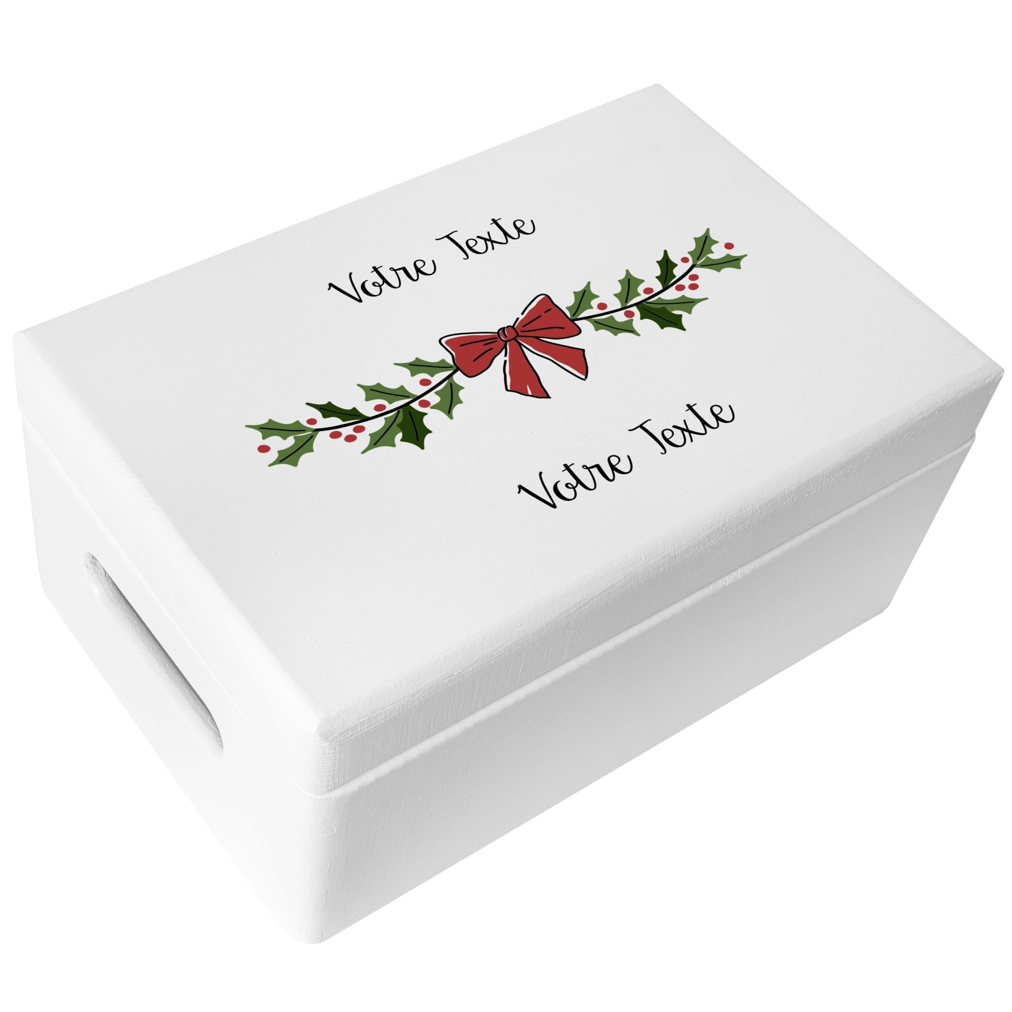 Creative Deco Boîte Noël bois cerf couronne 40x30x14 cm