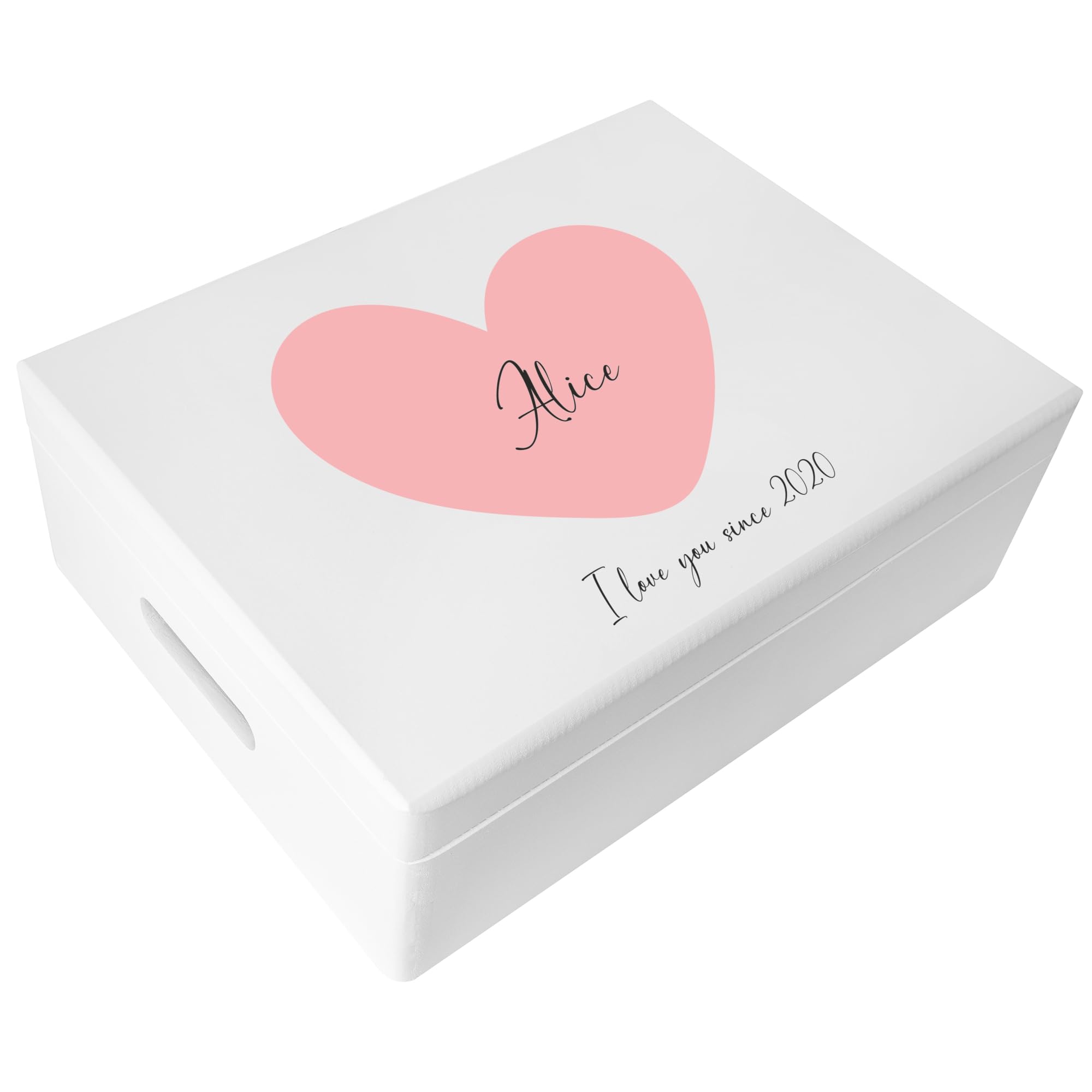 Creative Deco Boîte Bois 40x30x14 Texte Personnalisé Blanc