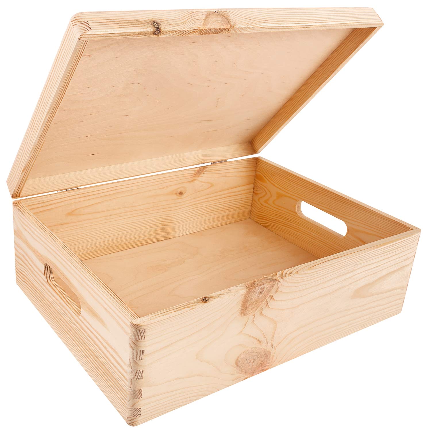 Creative Deco Boîte Bois Pâques Deux Lapins 40x30x14