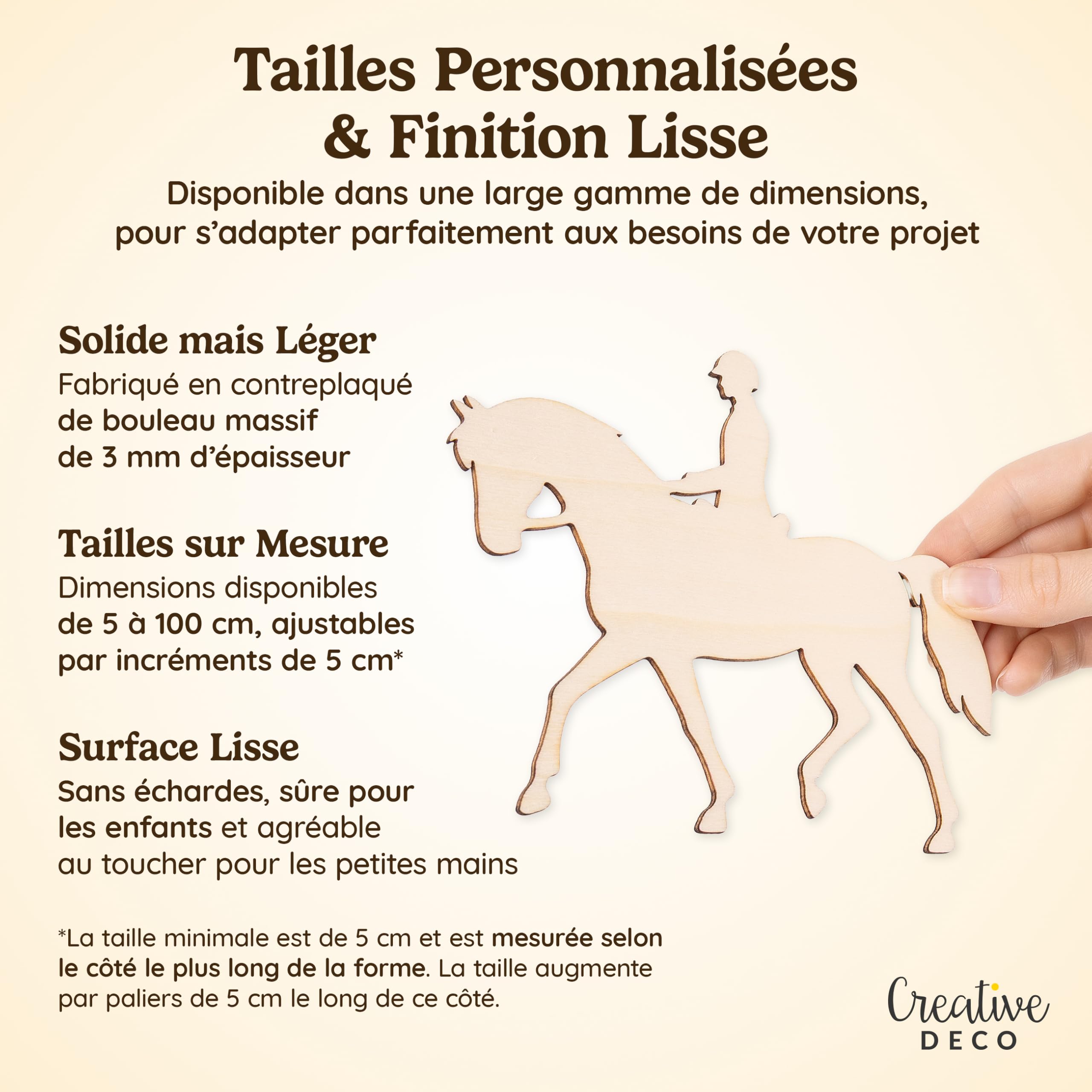 Creative Deco Personalised forme marque-page bois 3 mm brut