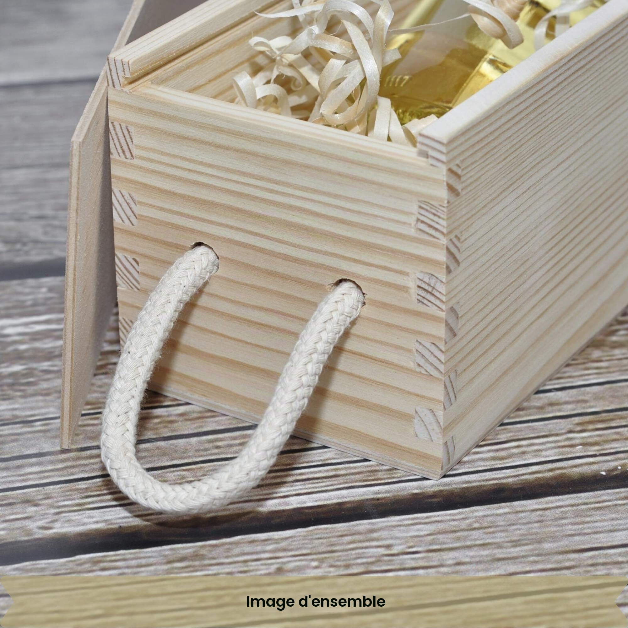 Creative Deco Caisse Vin Bois 1 Bouteille Beige 36x11 cm