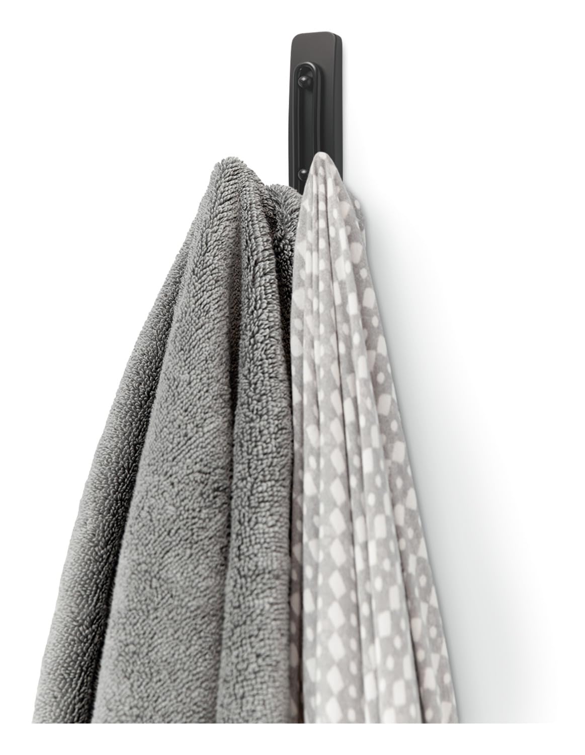 Command Salle de Bain Crochet Adhésif Noir Mat Large 1,8 kg