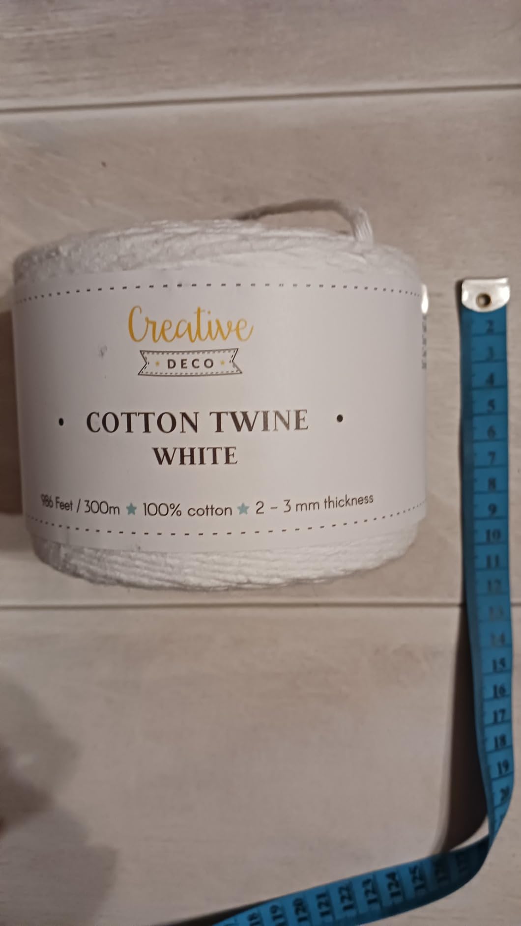Creative Deco Corde coton blanc 3 mm bobine 300 m