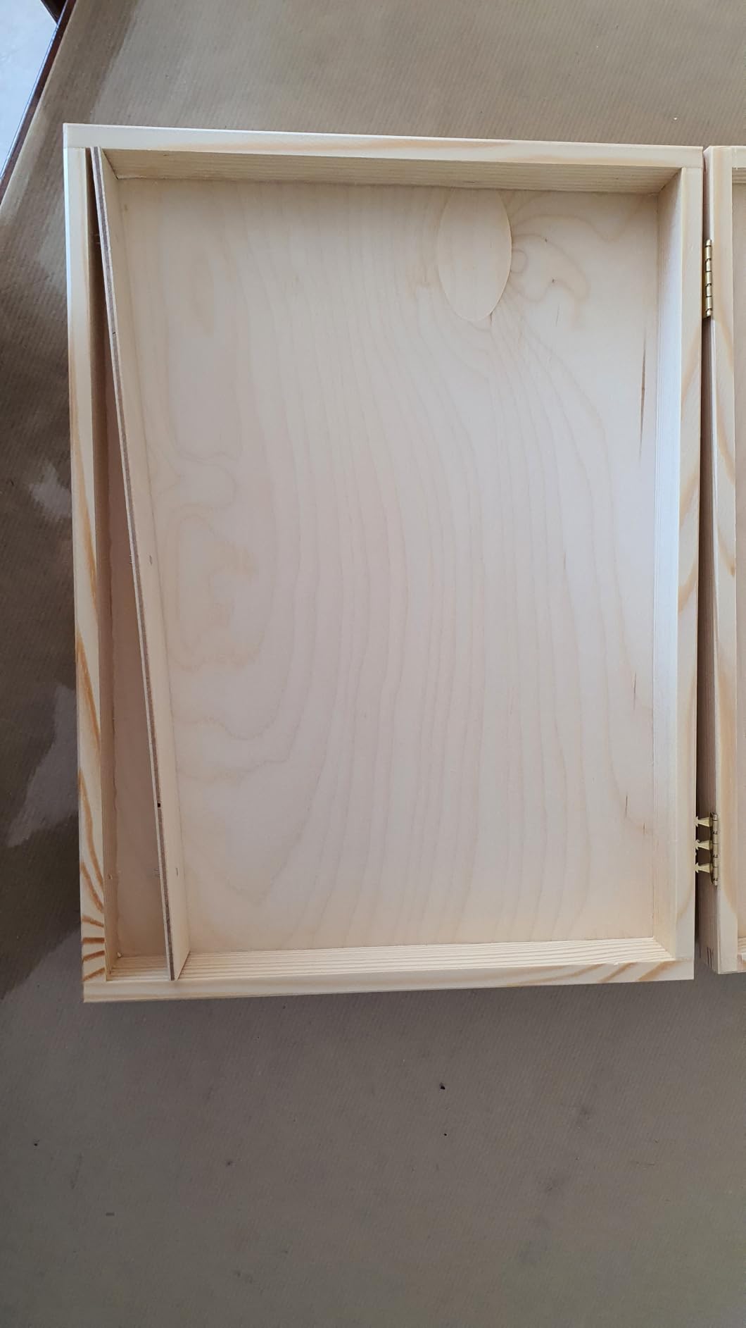 Creative Deco Wood boîte bois beige A4 34x25,3x5,3 cm