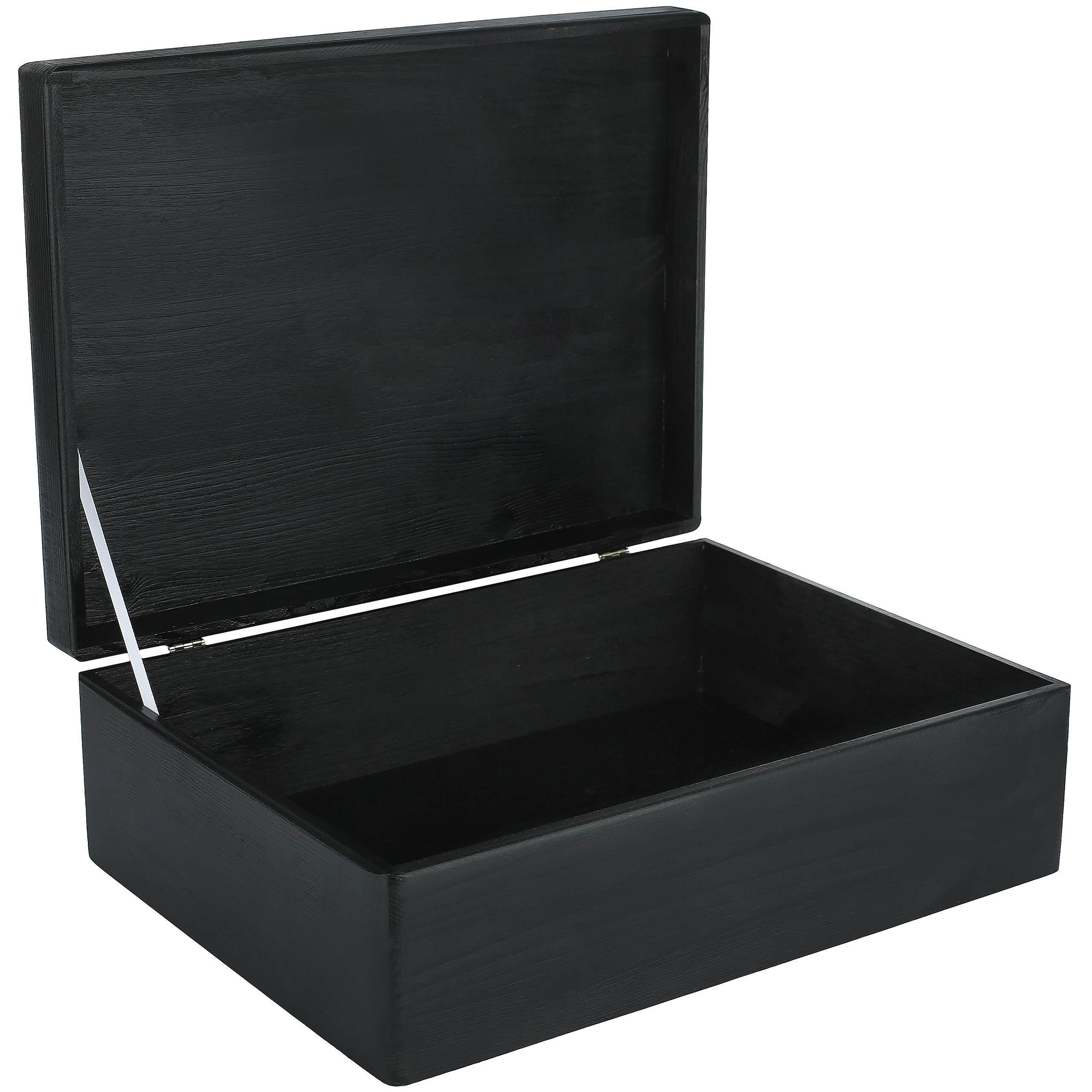 Creative Deco Boîte Rangement Bois Noir 40x30x14 cm à Décorer