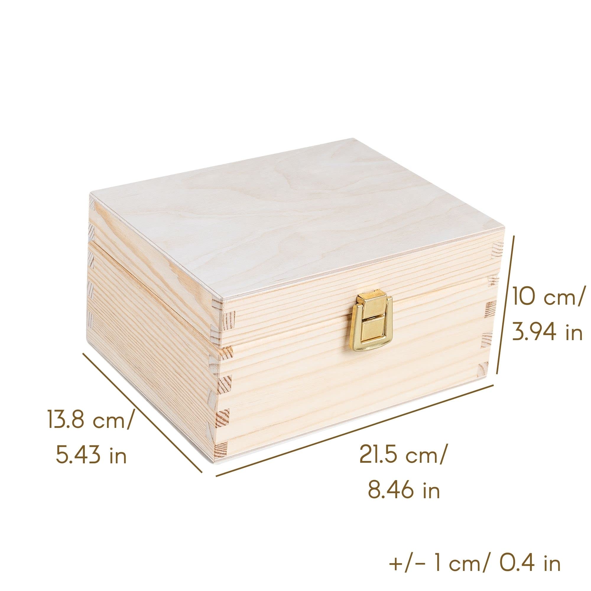 Creative Deco Boîte en bois brut 21,4 cm beige à décorer