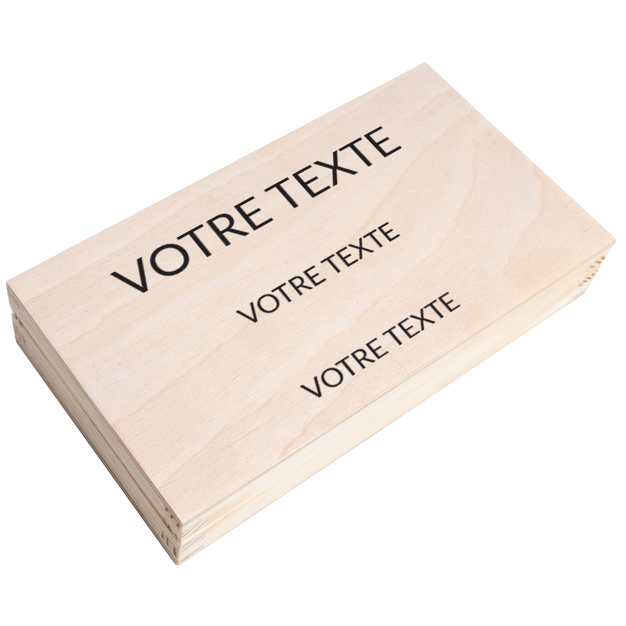 Creative Deco Boîte bois blanc couvercle 18x10x3,5 cm