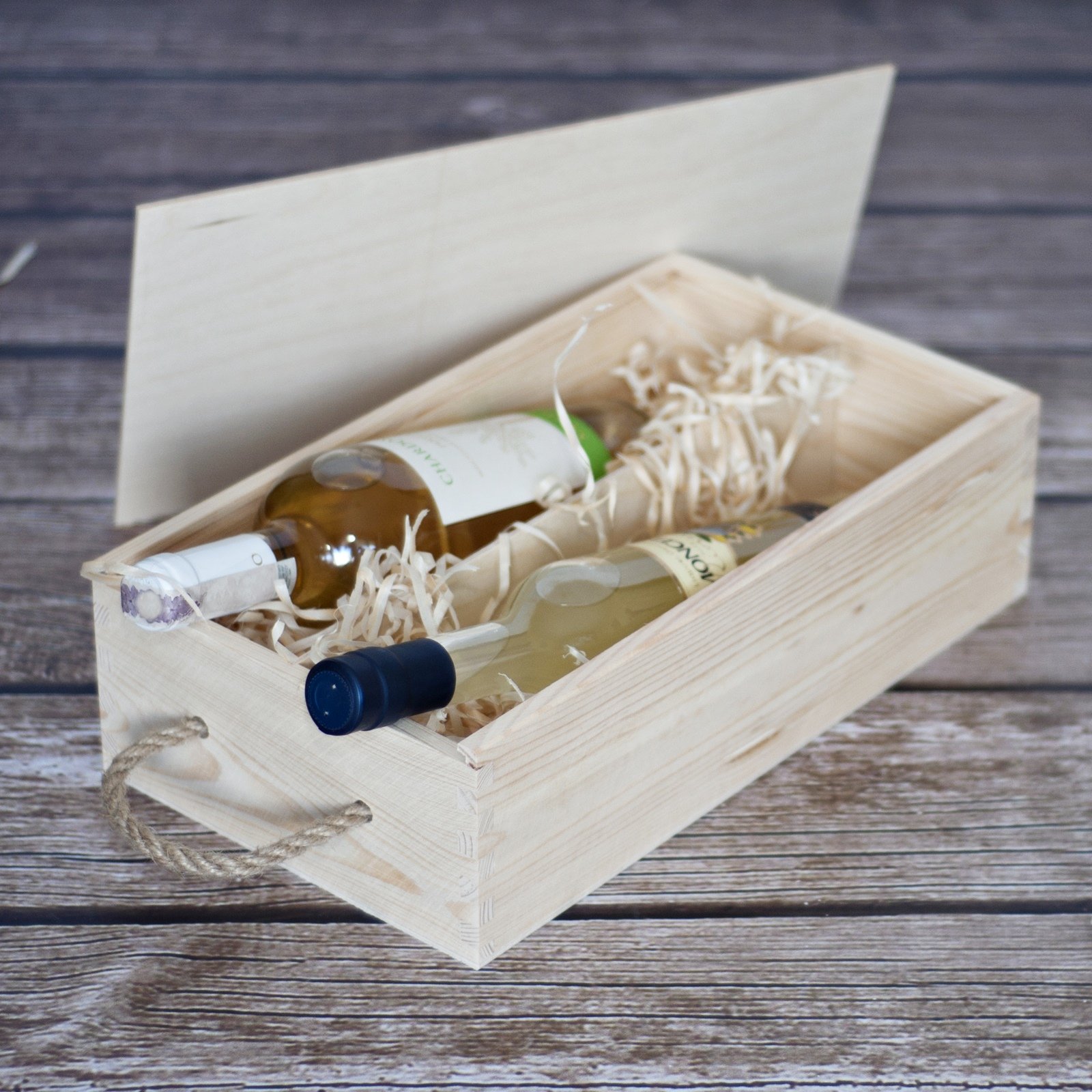 Creative Deco Caisse Vin Bois 2 Bouteilles 35x21 cm