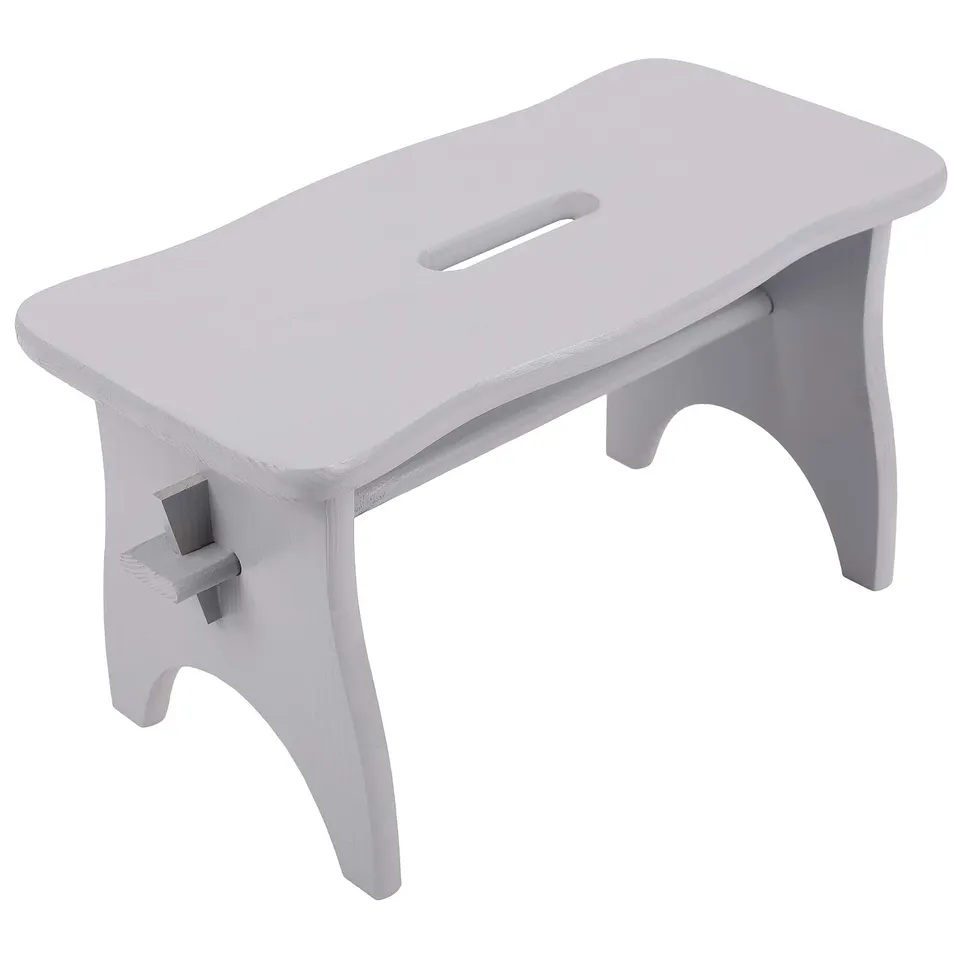 Creative Deco marche repose-pied bois gris 38x19x21 cm