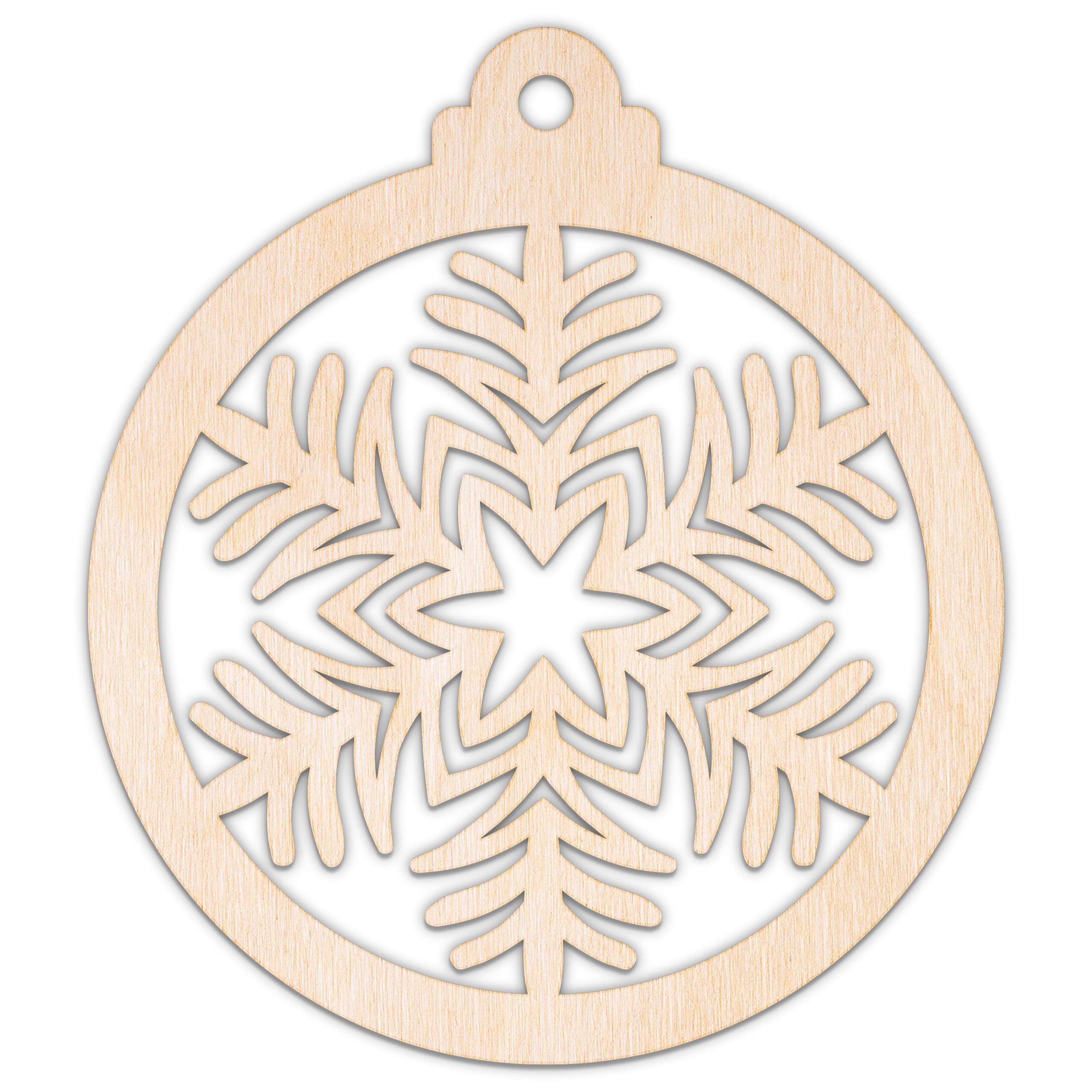 Creative Deco Flocon Neige 3 boule bois à peindre Noël