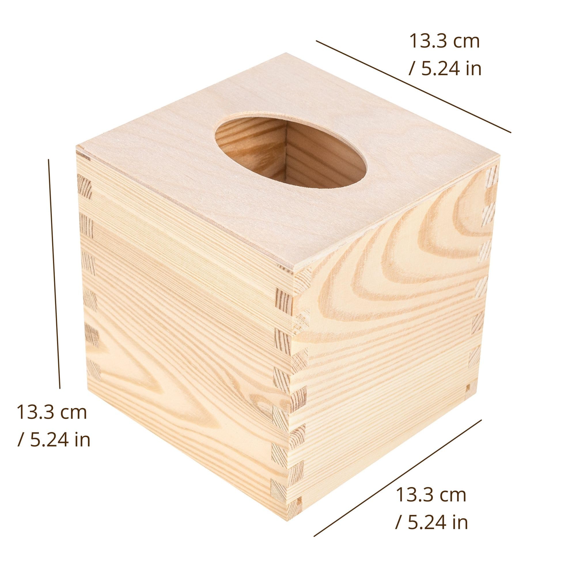 Creative Deco Boîte mouchoirs bois 13,3 cm carrée à décorer