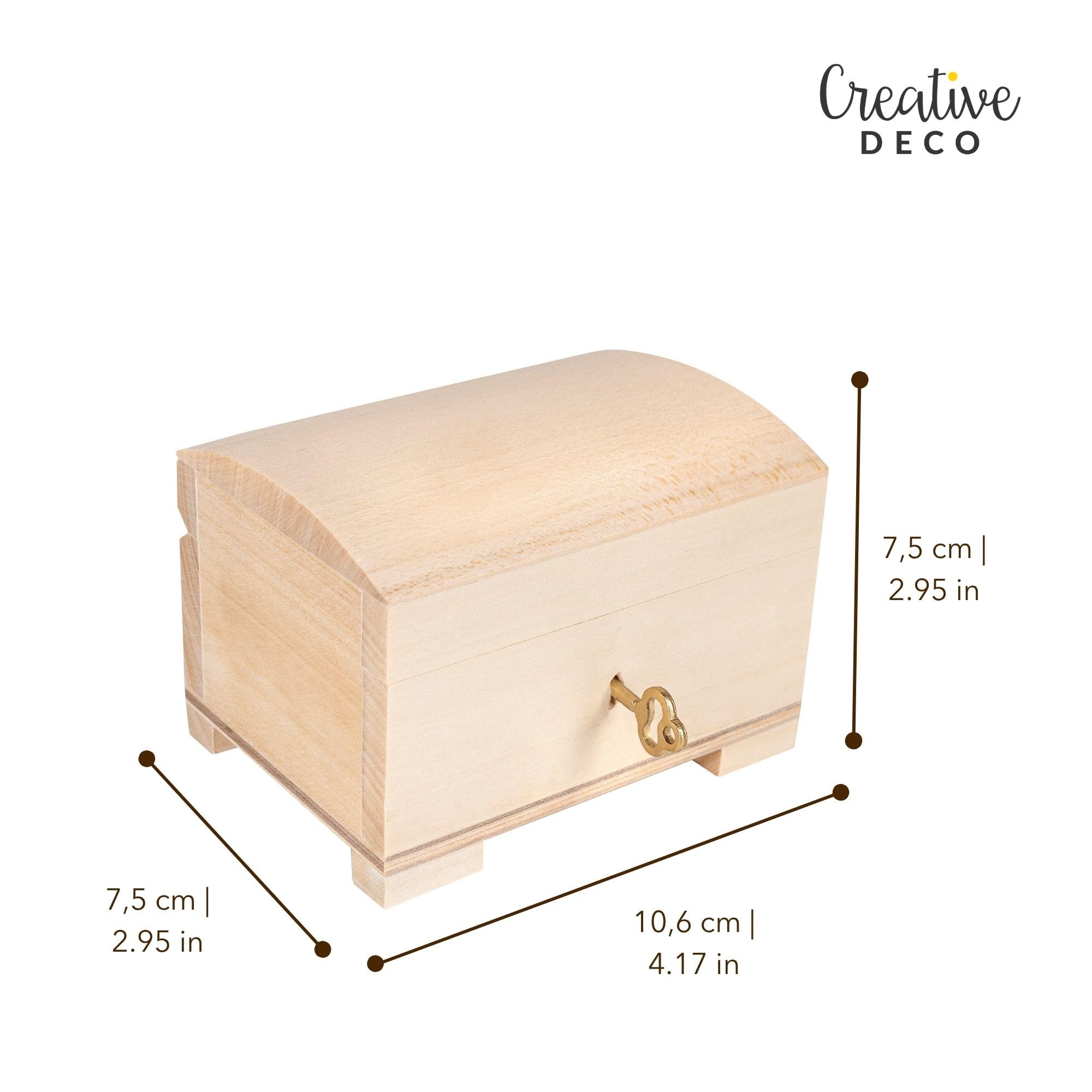 Creative Deco Boîte Bijoux Bois petit 10,6 cm à décorer