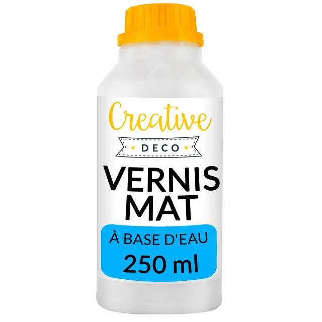 Creative Deco Vernis Acrylique Mat Bois 250 ml Base Eau