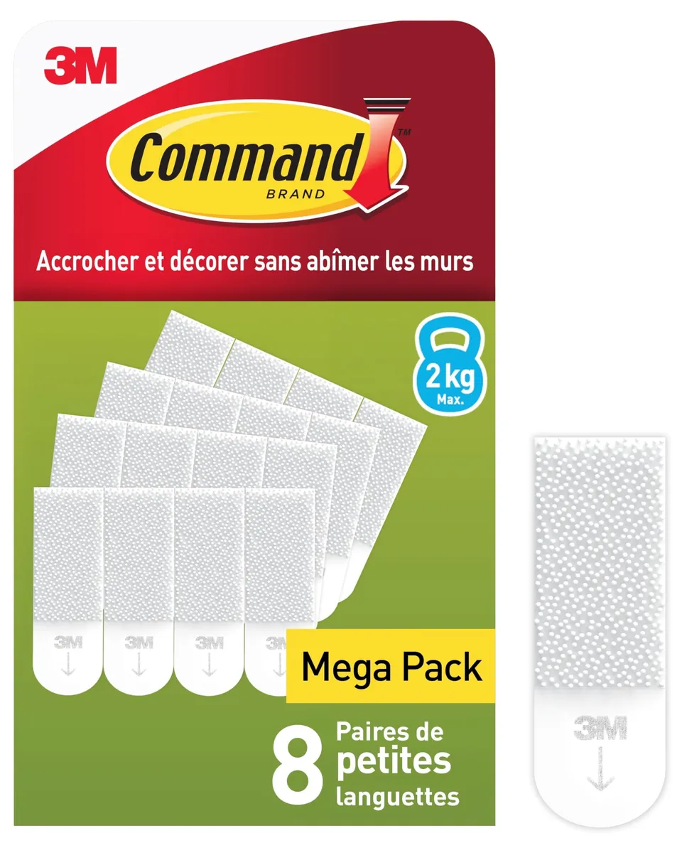 Command Languettes Tableaux Petit Blanc 8x2 Sans Perçage