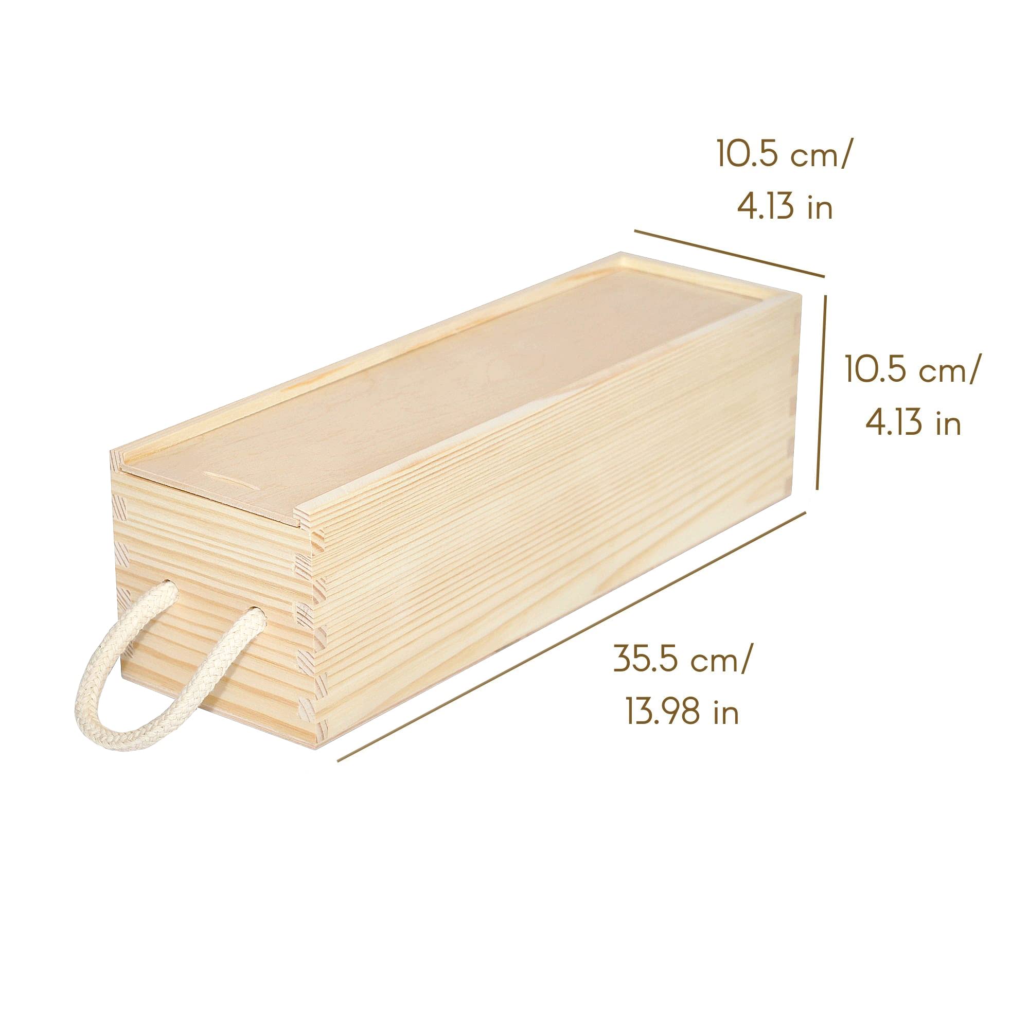 Creative Deco Caisse Vin Bois 1 Bouteille Beige 36x11 cm