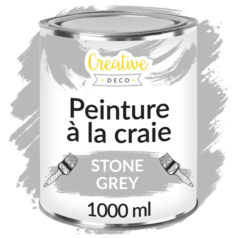 Creative Deco Peinture Craie Grise 1L Mat Meuble à l'Eau