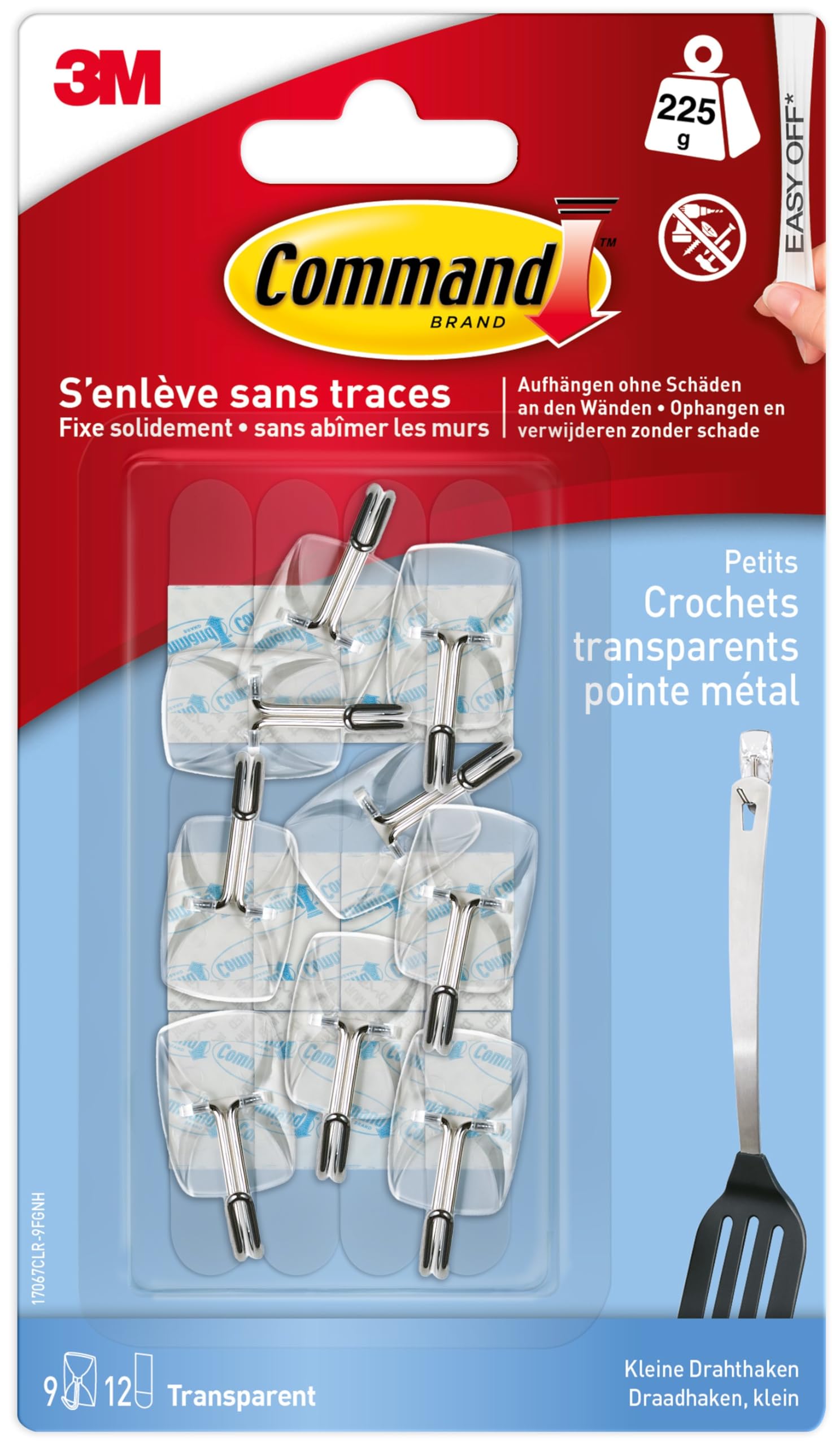 Command Crochets Métal Transparent x9 Languettes x12