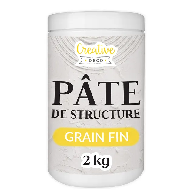 Creative Deco Pâte de Structure Grain Fin Blanche 2kg