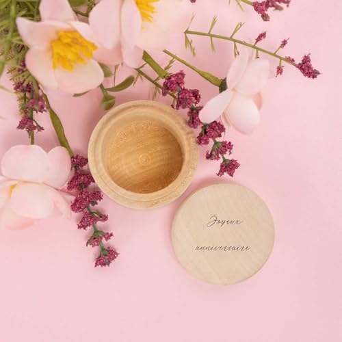 Creative Deco Boîte Bois Texte Personnalisé 5,5 cm