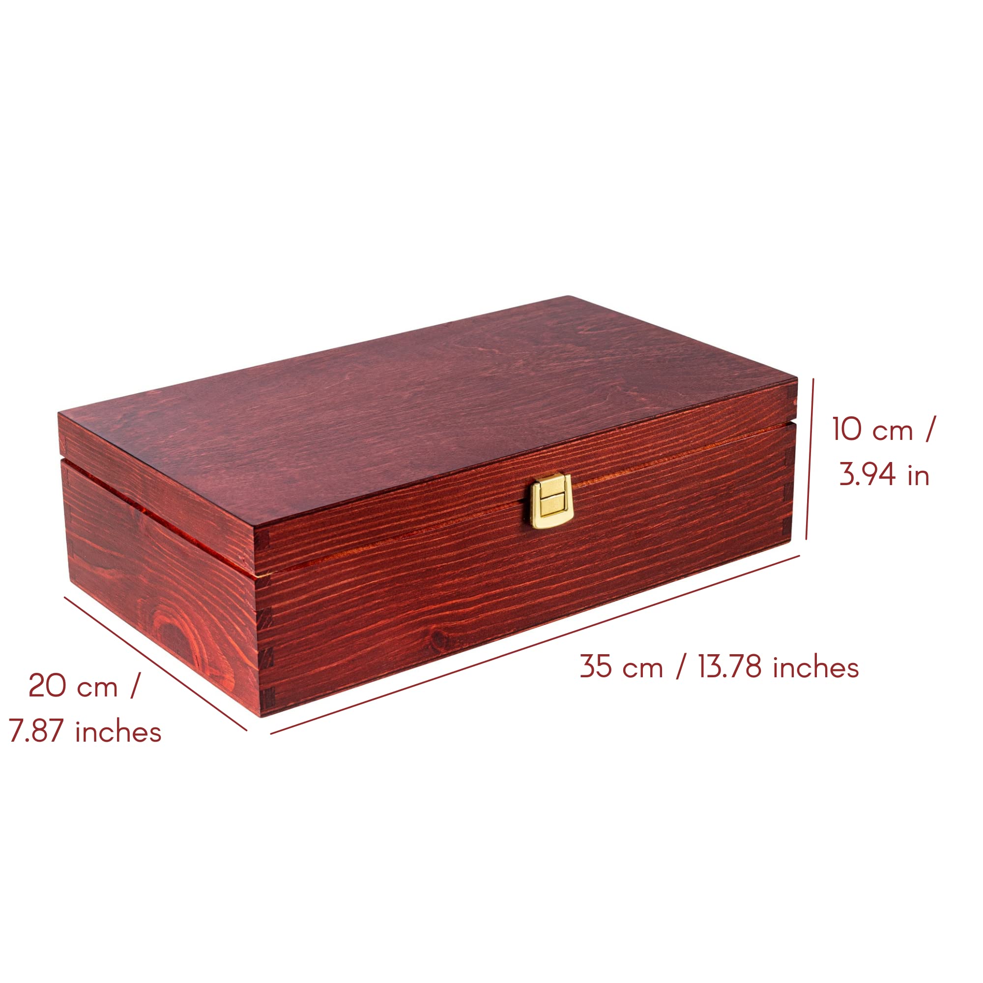 Creative Deco Caisse Vin Bois Rouge 2 Bouteilles 35 cm