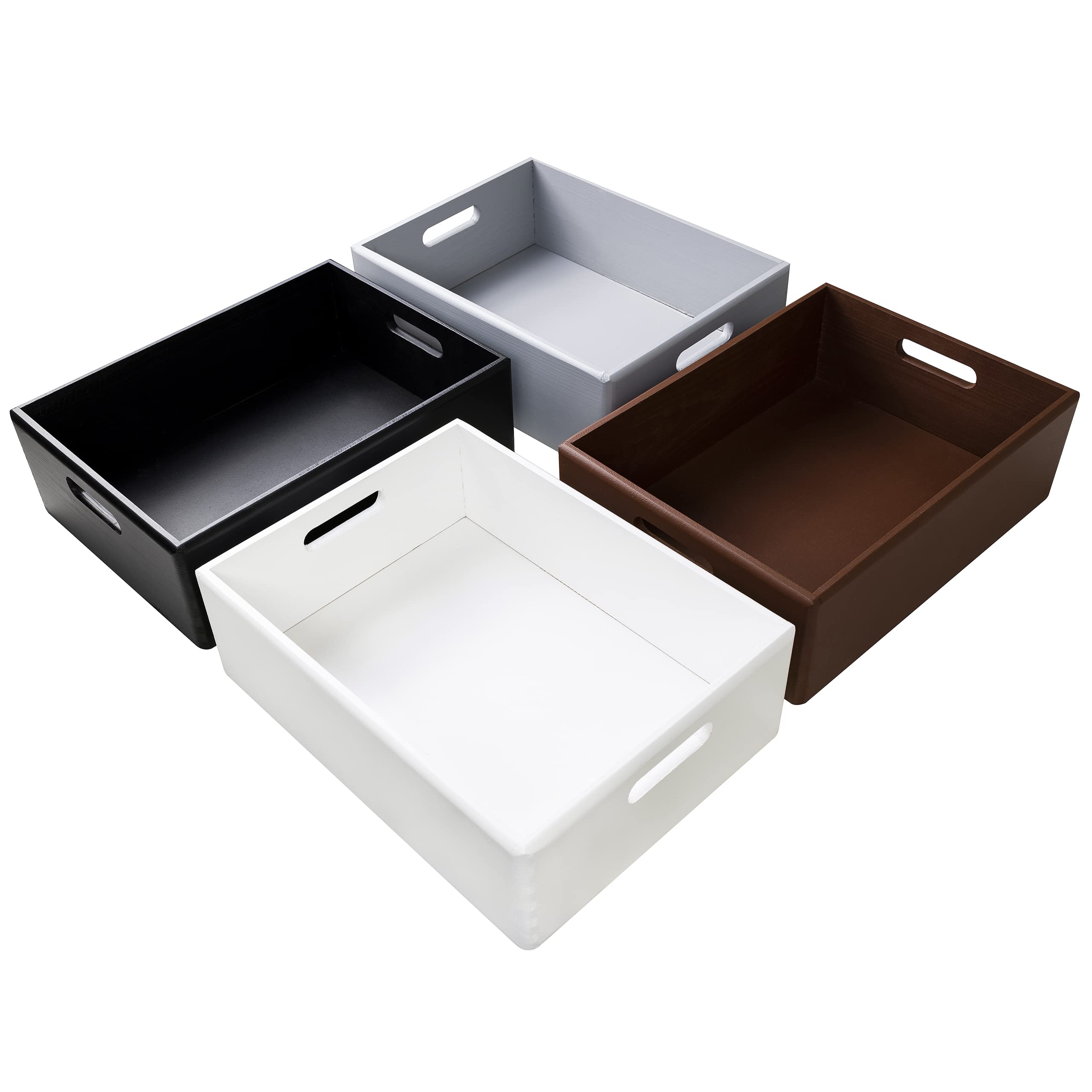 Creative Deco Caisse Bois Marron 30x20x13 cm Poignées