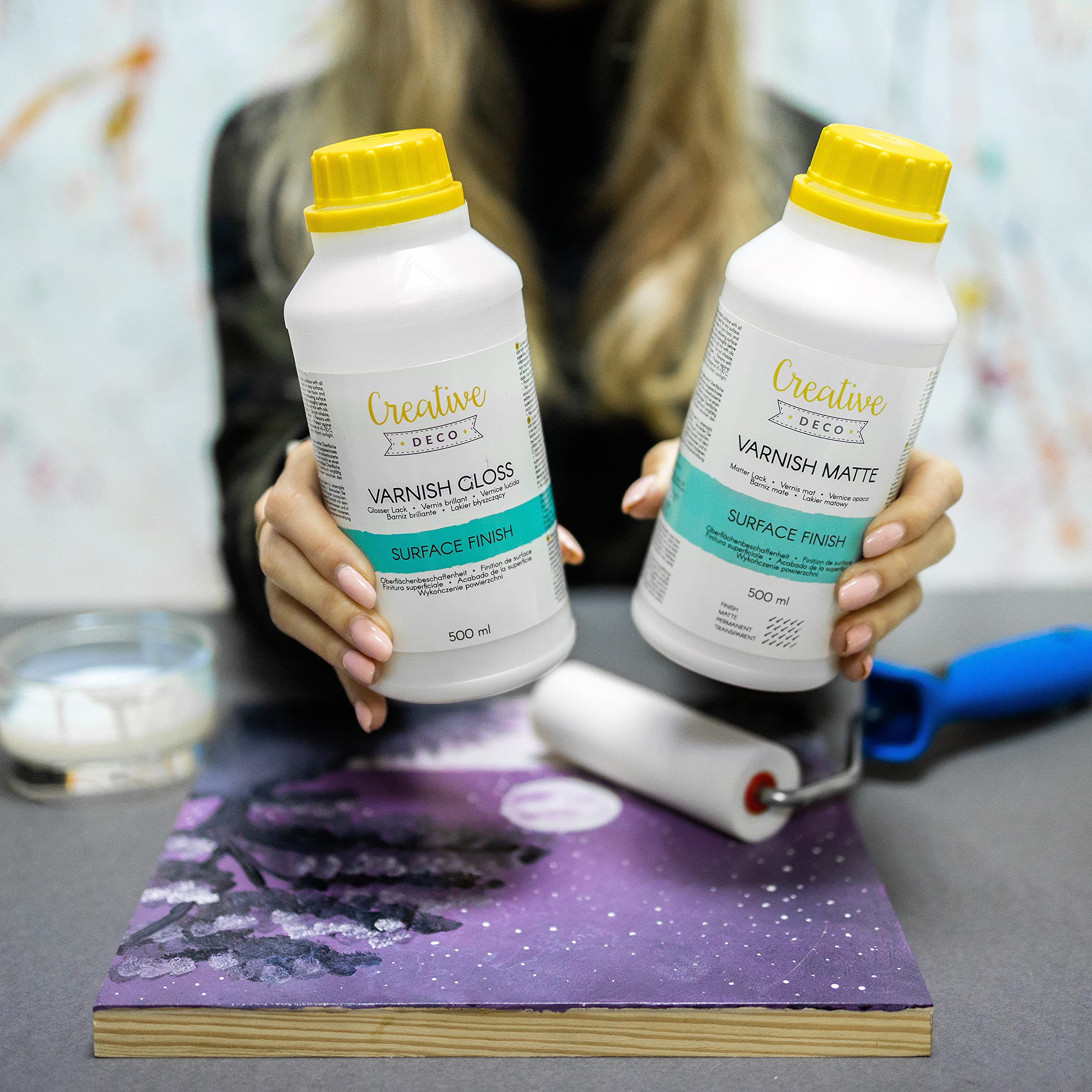 Creative Deco Vernis Peinture Acrylique Mat 500 ml transparent