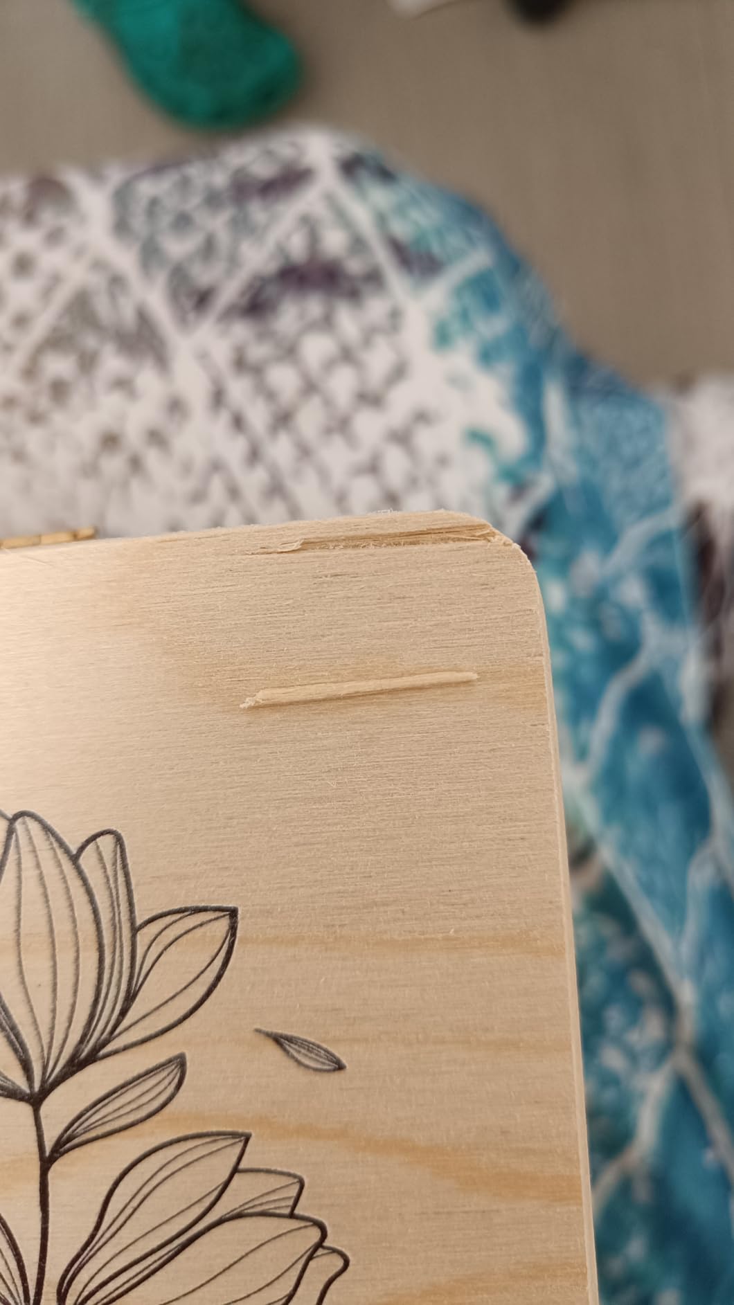 Creative Deco boîte bois personnalisée fleurs 2 40x30 cm