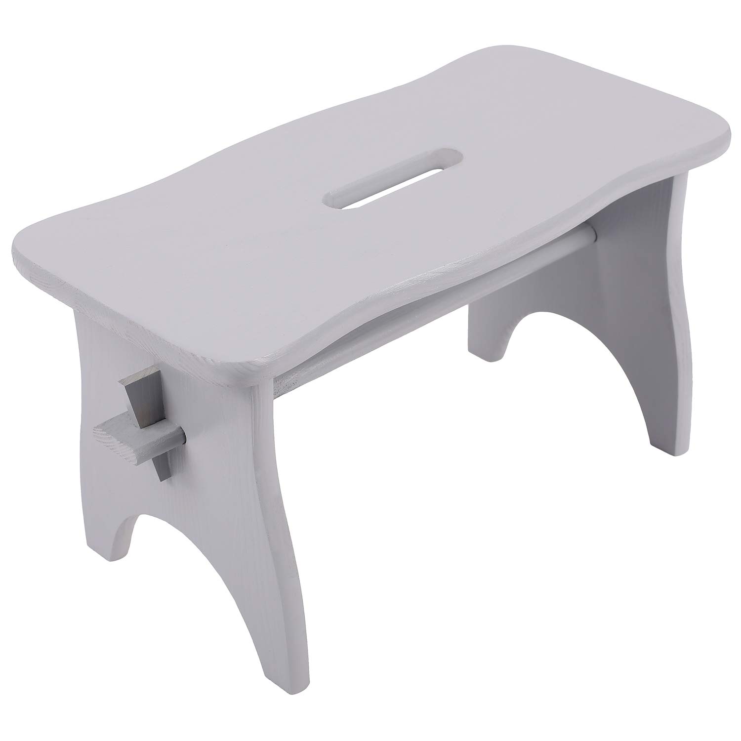 Creative Deco marche repose-pied bois gris 38x19x21 cm