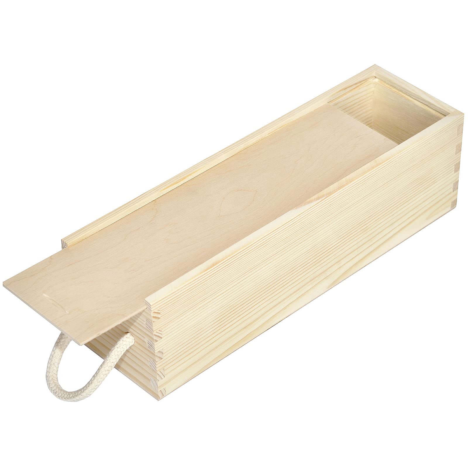 Creative Deco Caisse Vin Bois 1 Bouteille Beige 36x11 cm