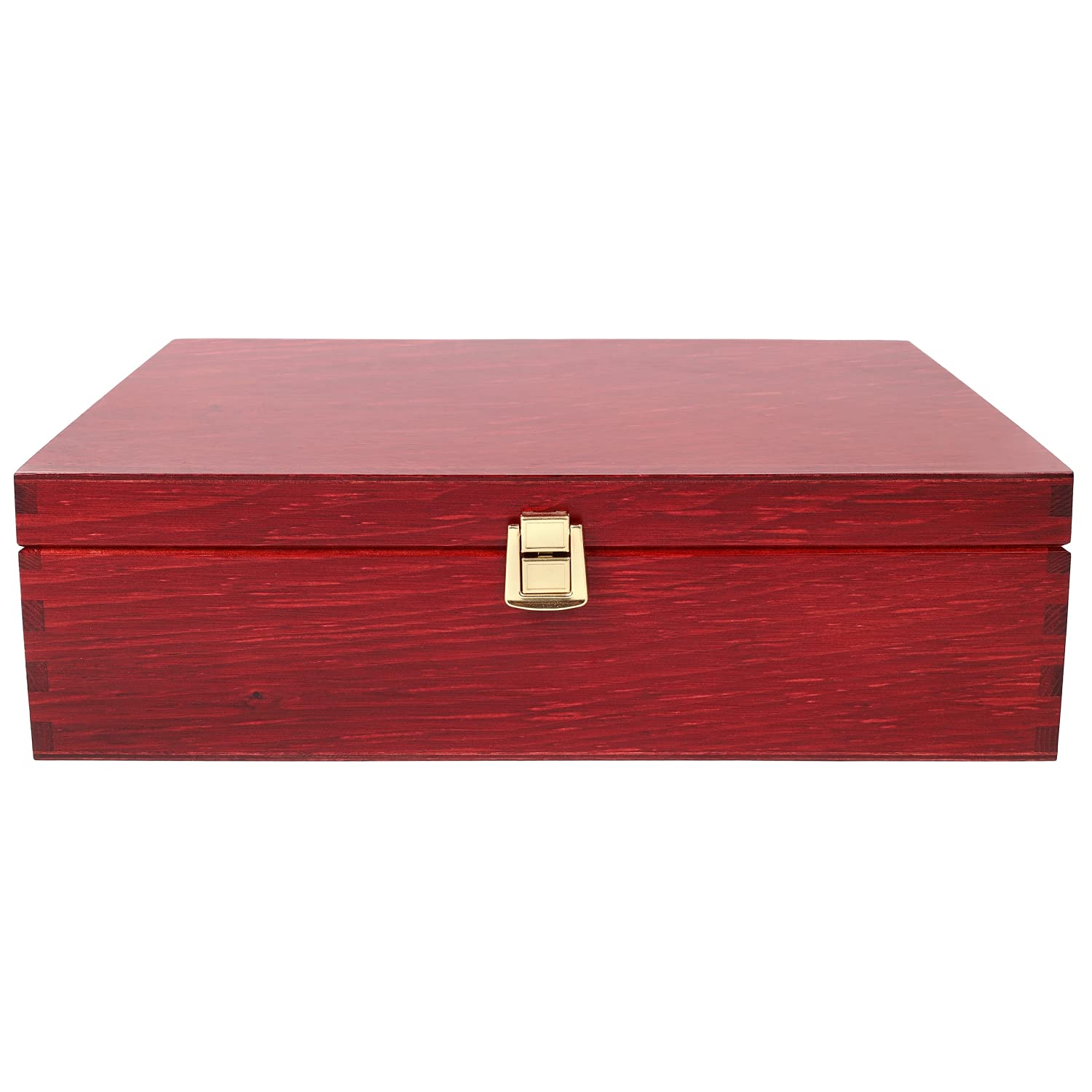 Creative Deco Caisse Vin Bois 3 Bouteilles Rouge 35x30 cm